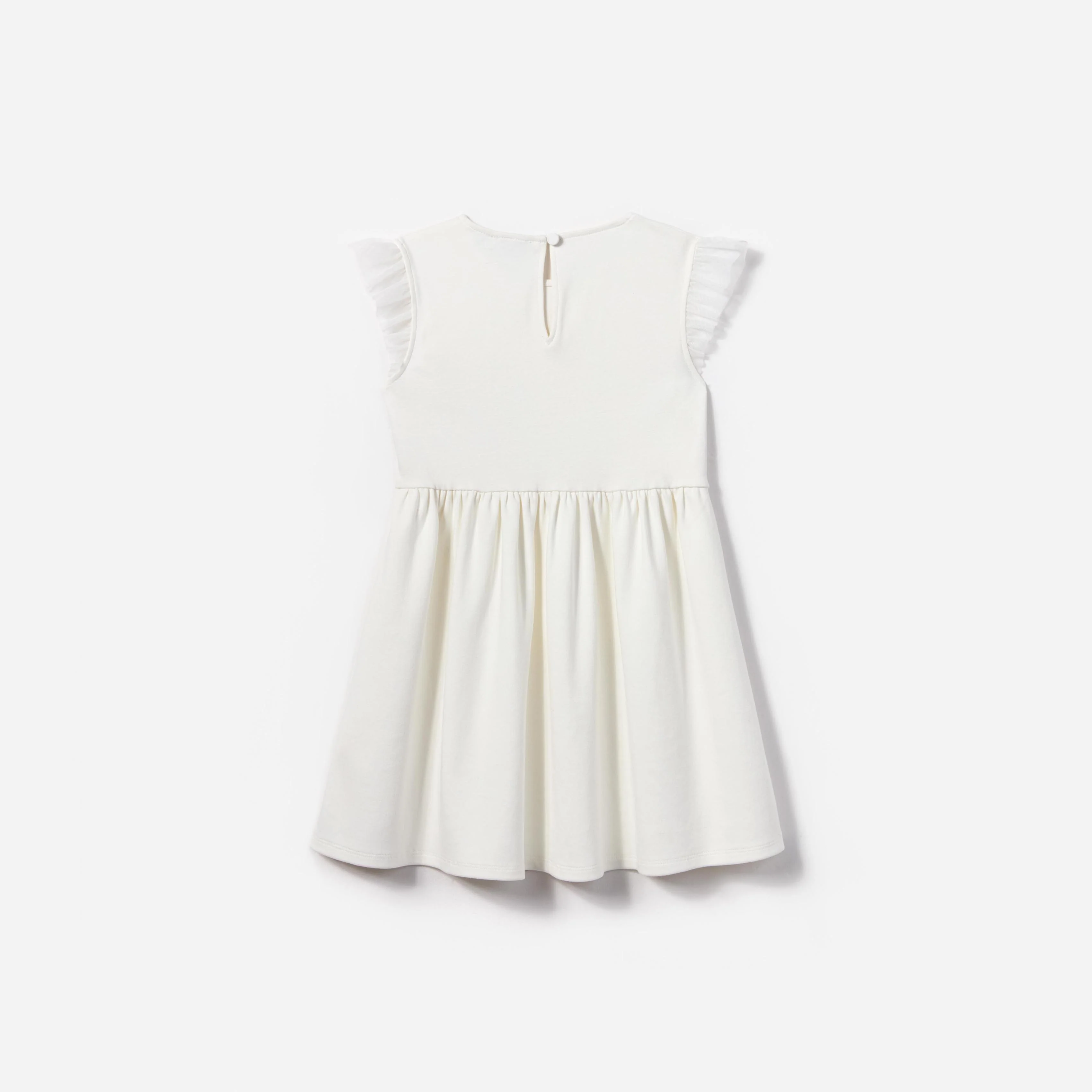 White Jersey Ruffle Heart Dress - Image 2