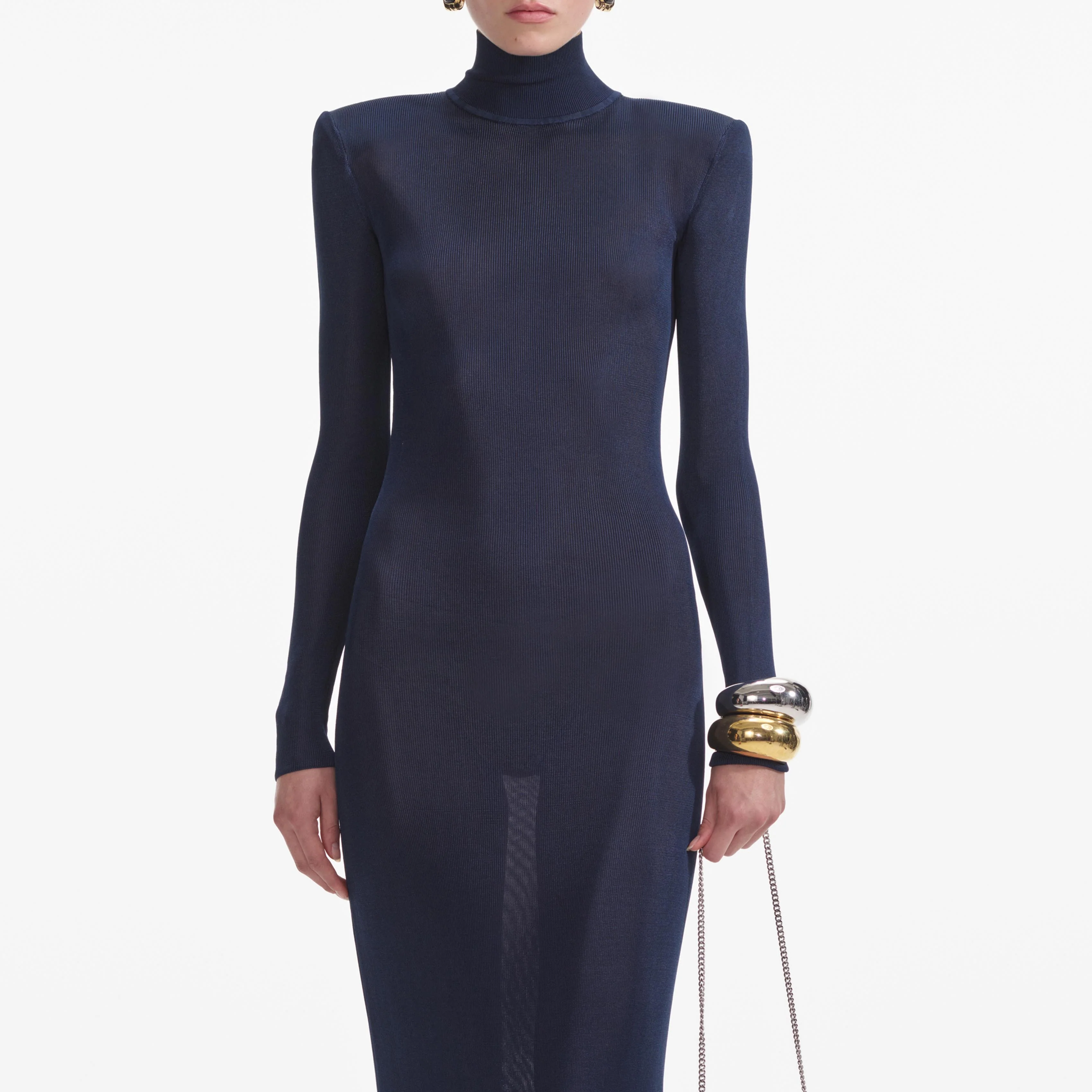 Navy Viscose Knit Maxi Dress - Image 4