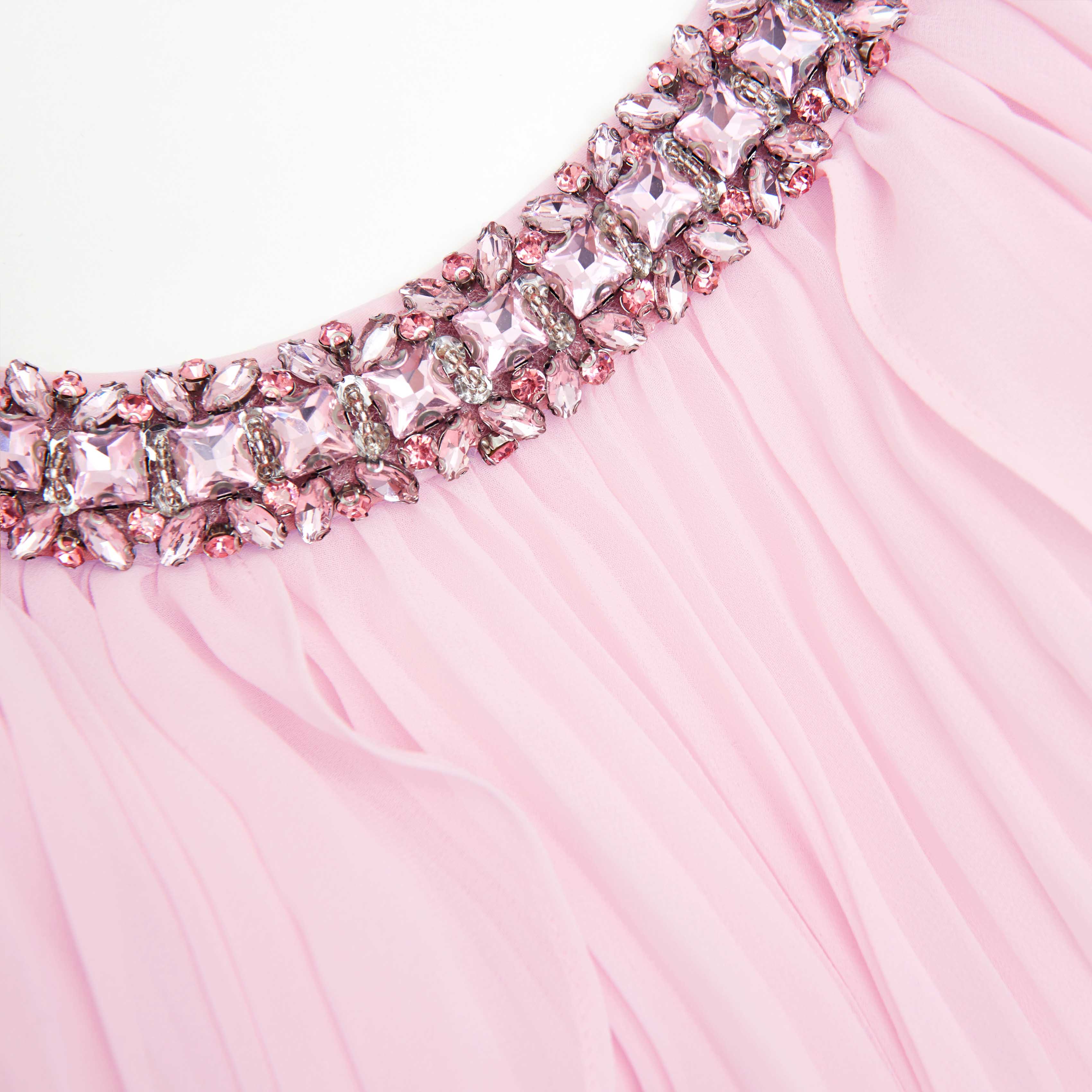 Pink Chiffon Cape Midi Dress - Image 5