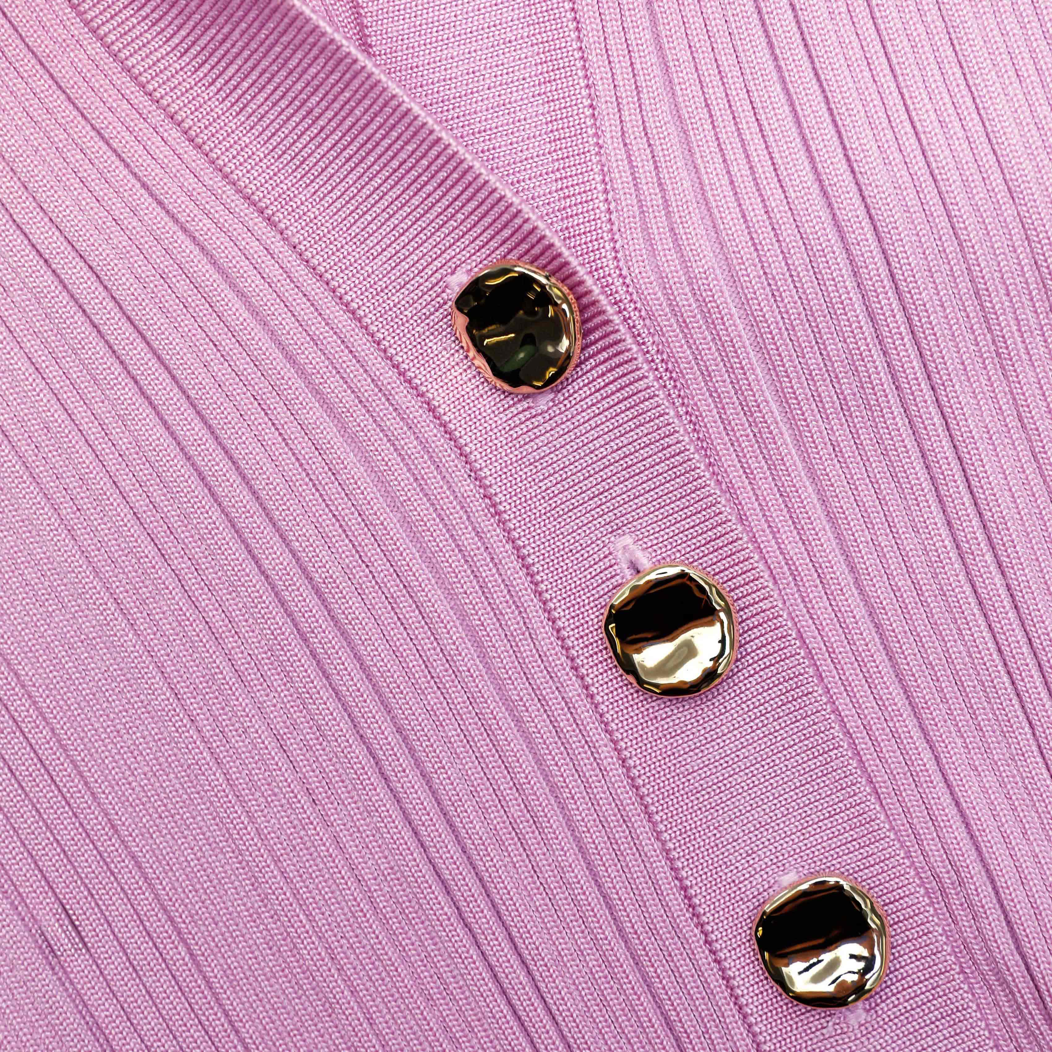 Pink Viscose Rib Mini Dress - Image 5