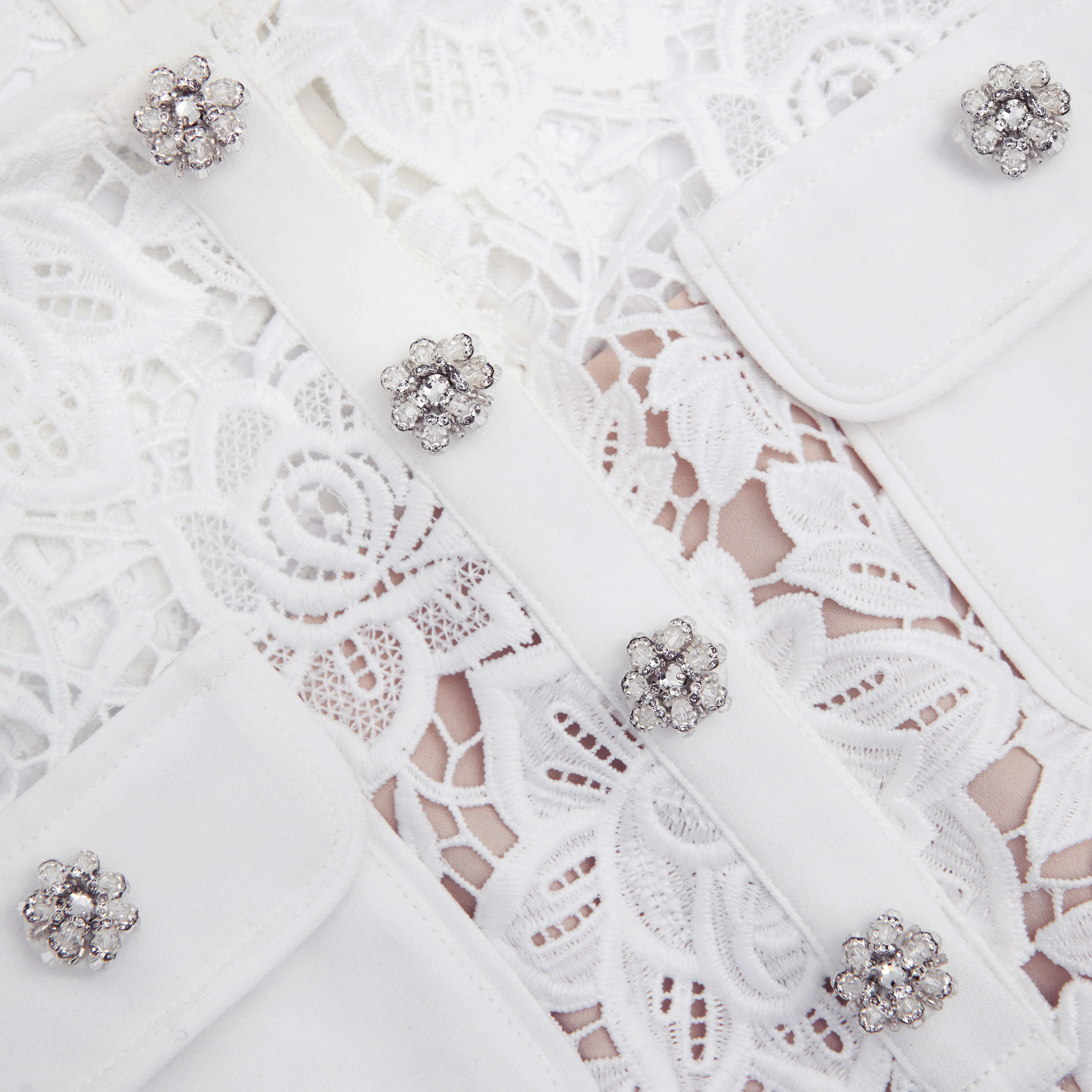 White Lace Mini Dress - Image 5