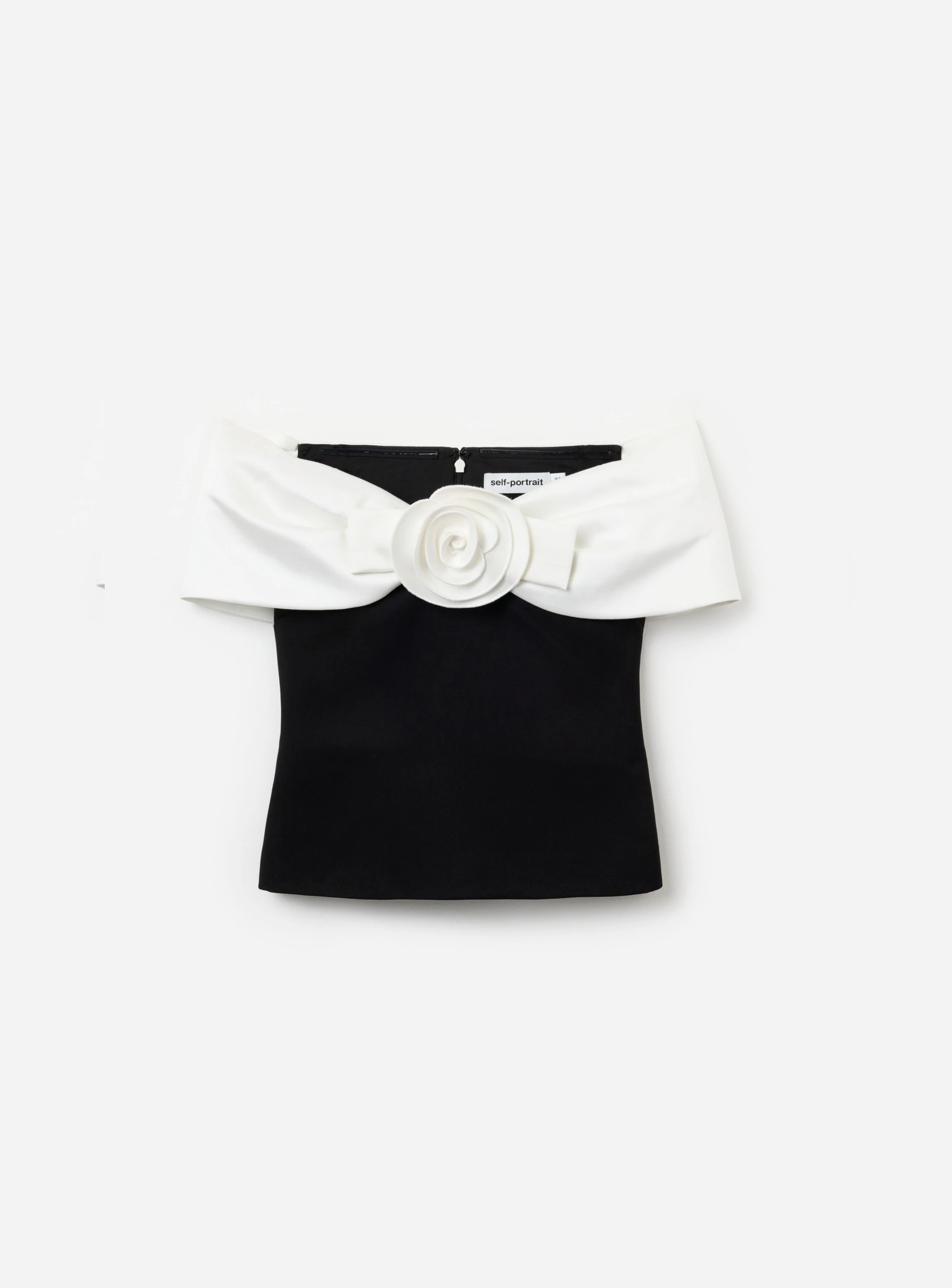 Black Crepe Flower Top - Image 6