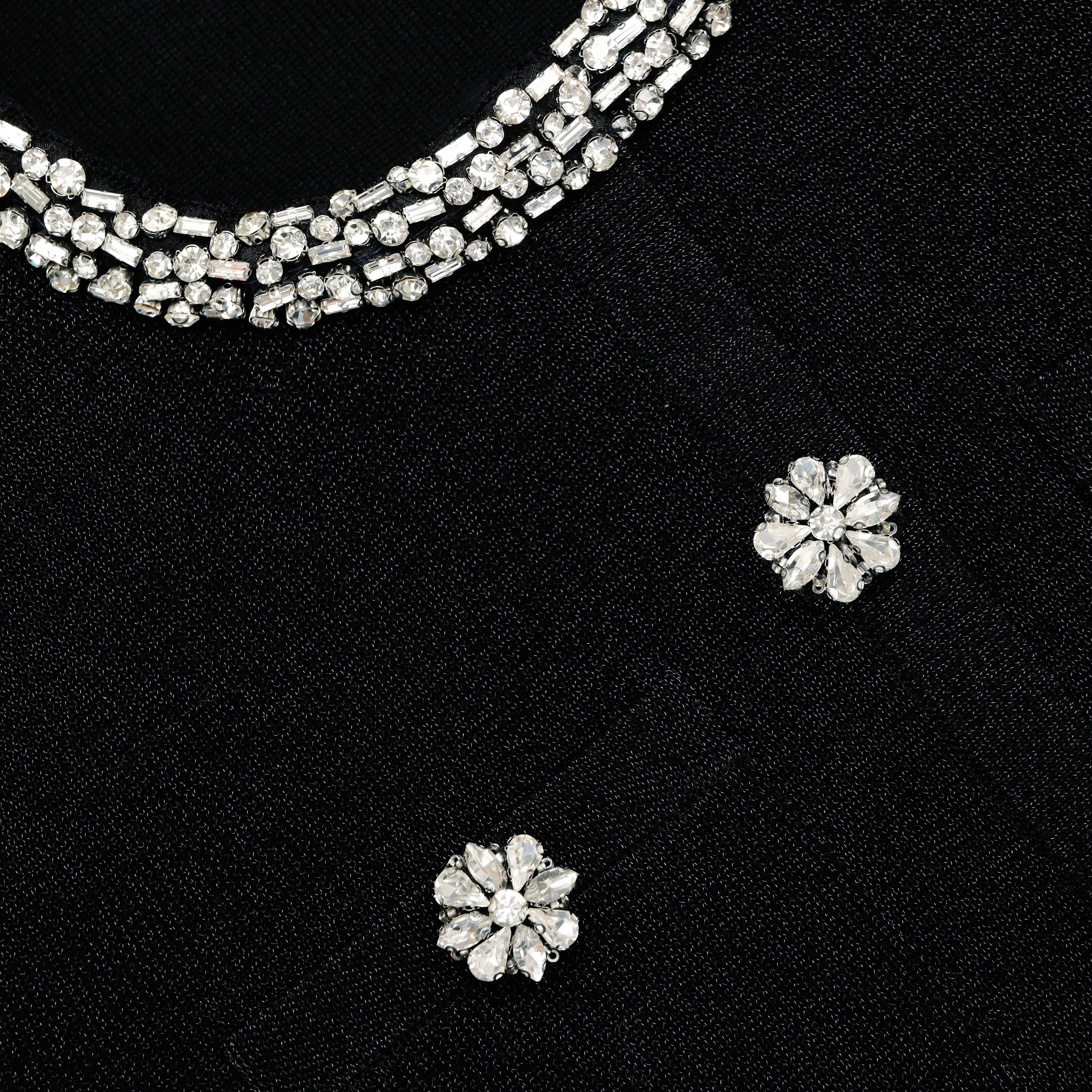 Black Crystal Button Cardigan - Image 5