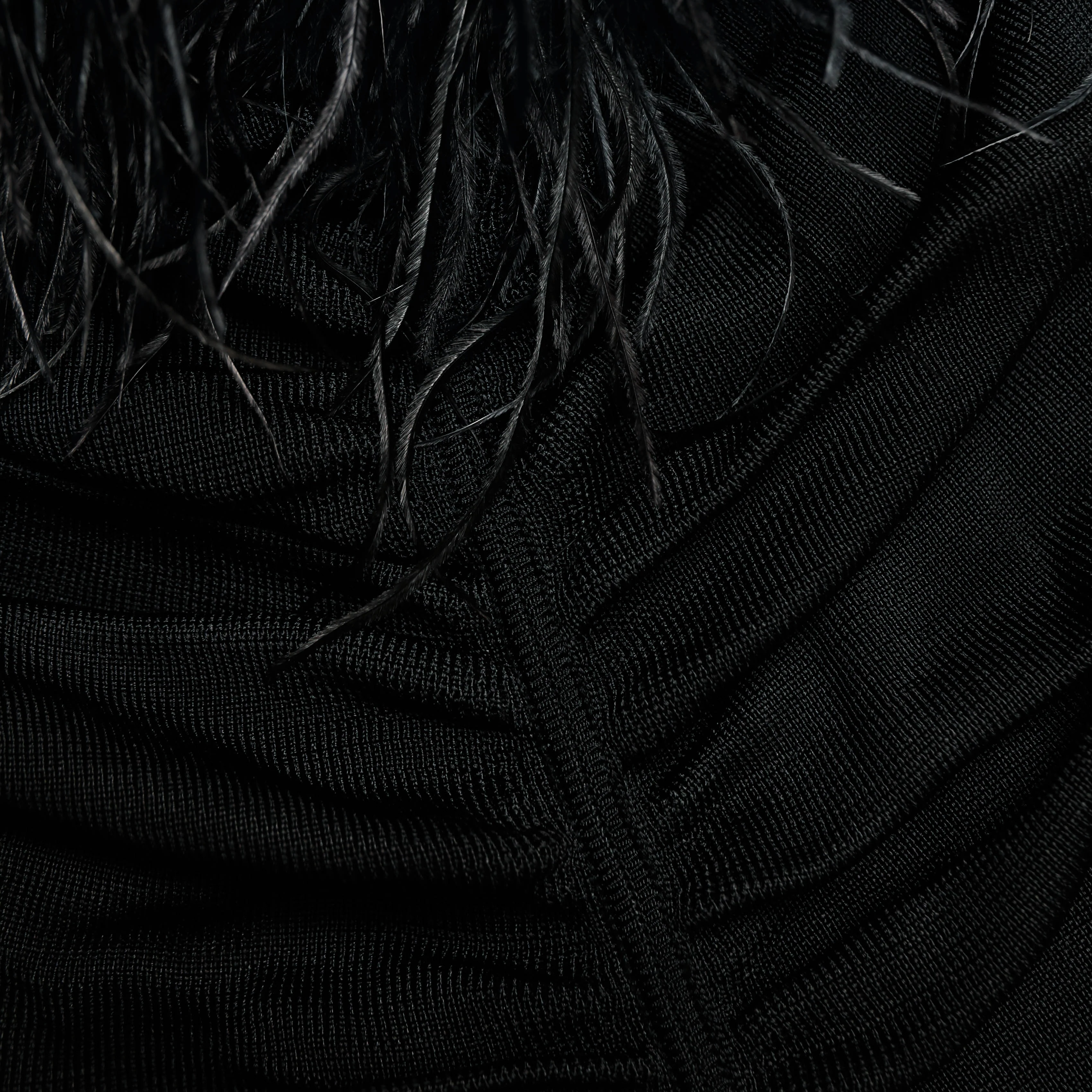Black Feather Viscose Knit Top - Image 5