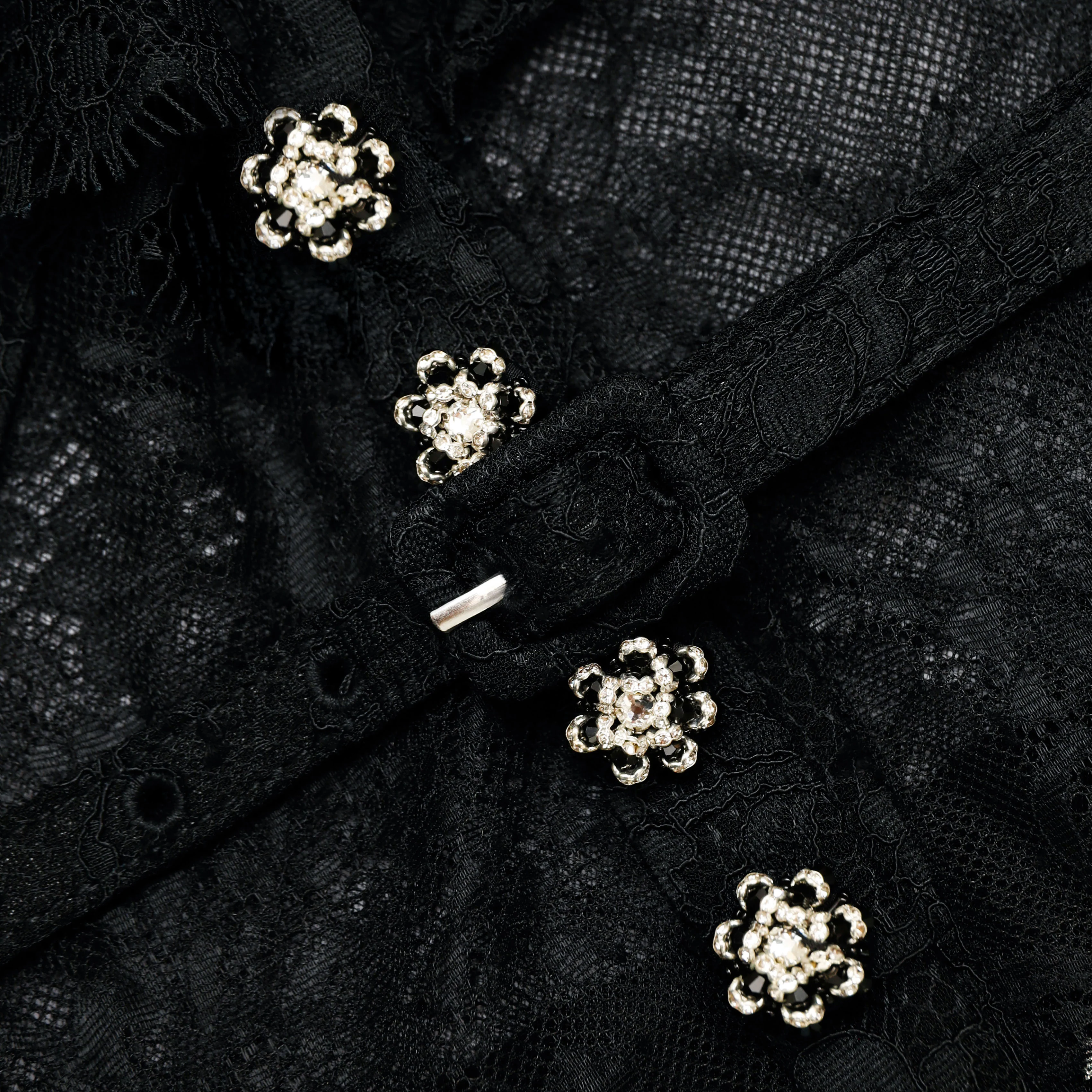 Black Lace Ruffle Maxi Dress - Image 5