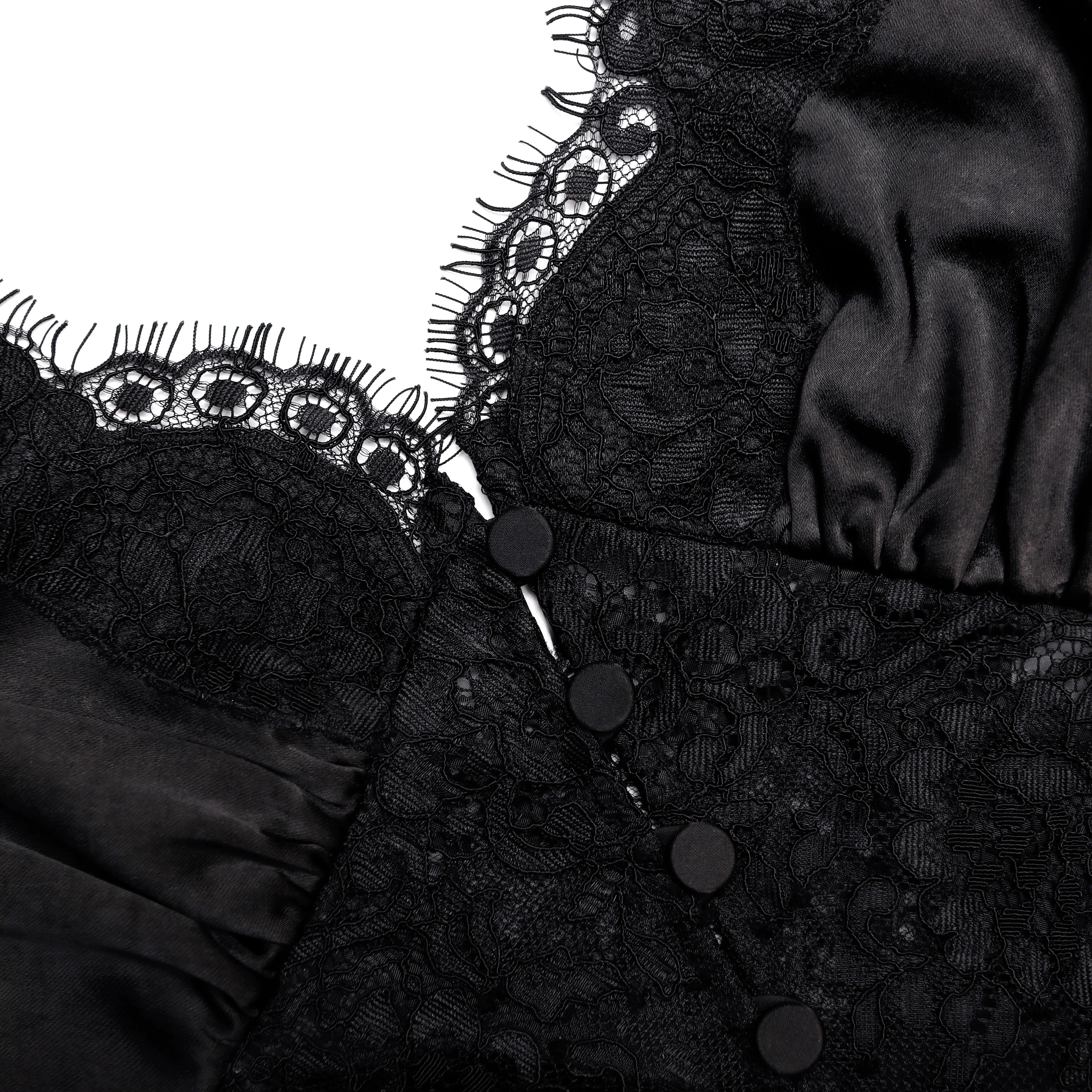 Black Satin Lace Top - Image 5