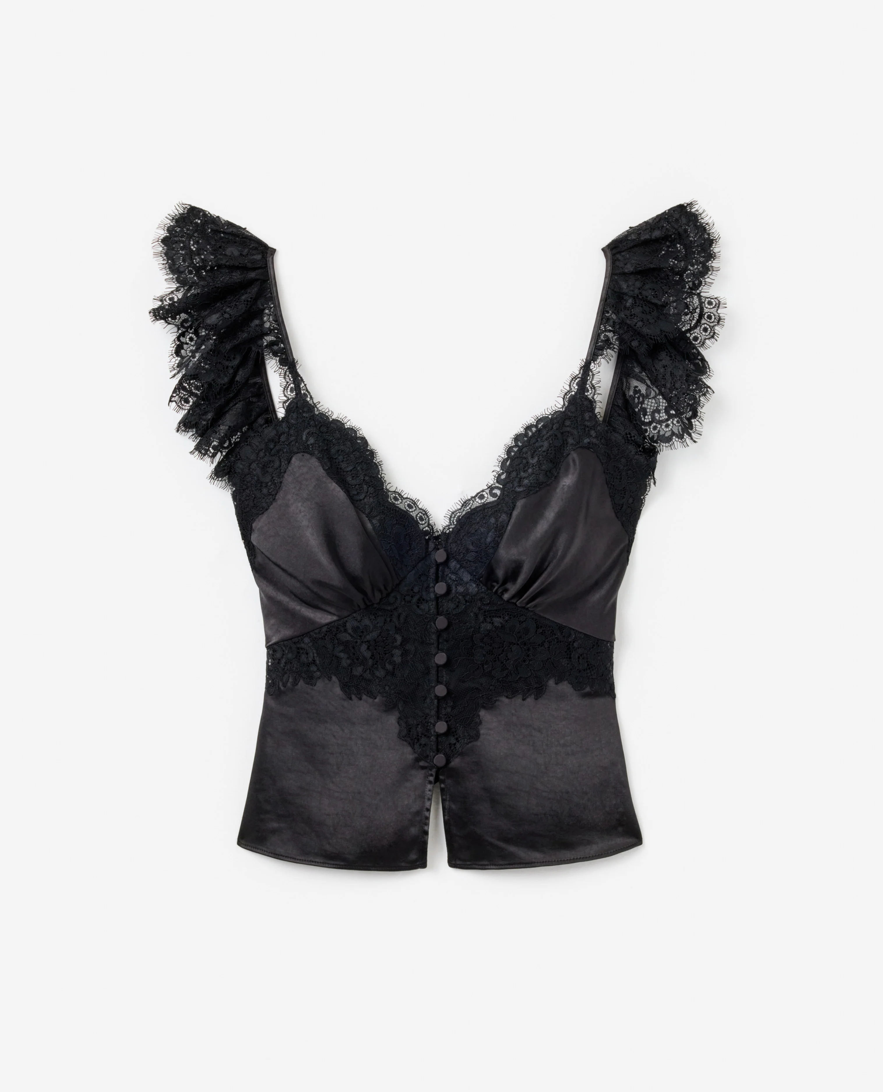 Black Satin Lace Top - Image 6