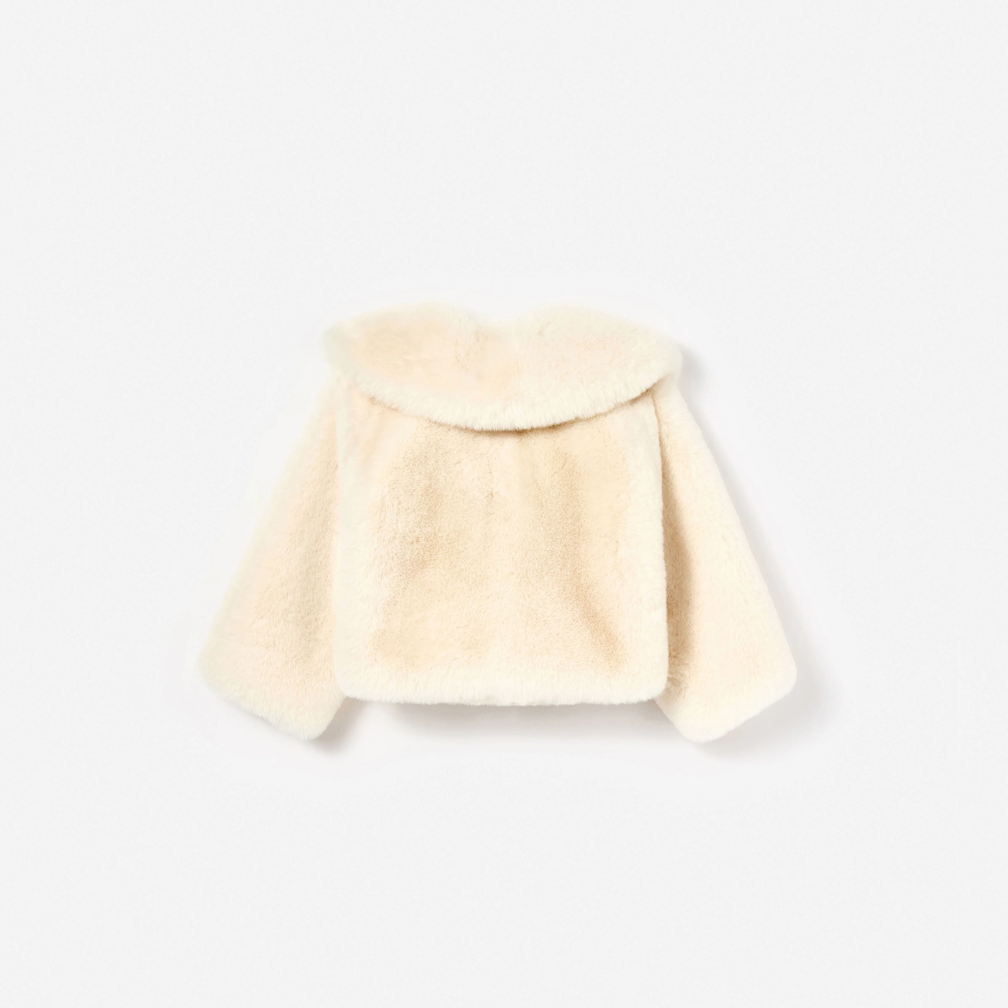 Cream Faux Fur Jacket - Image 2