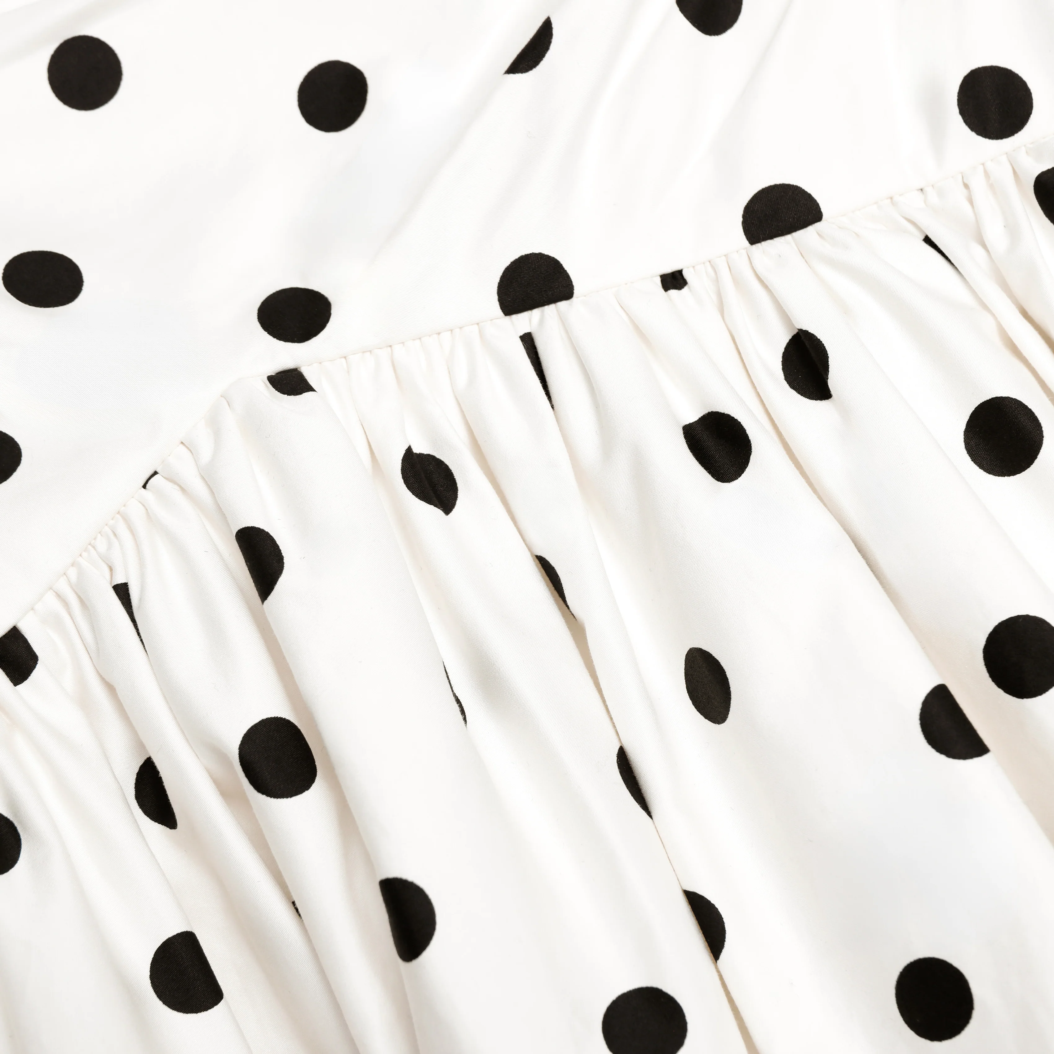 Cream Polka Dot Cotton Midi Dress - Image 5