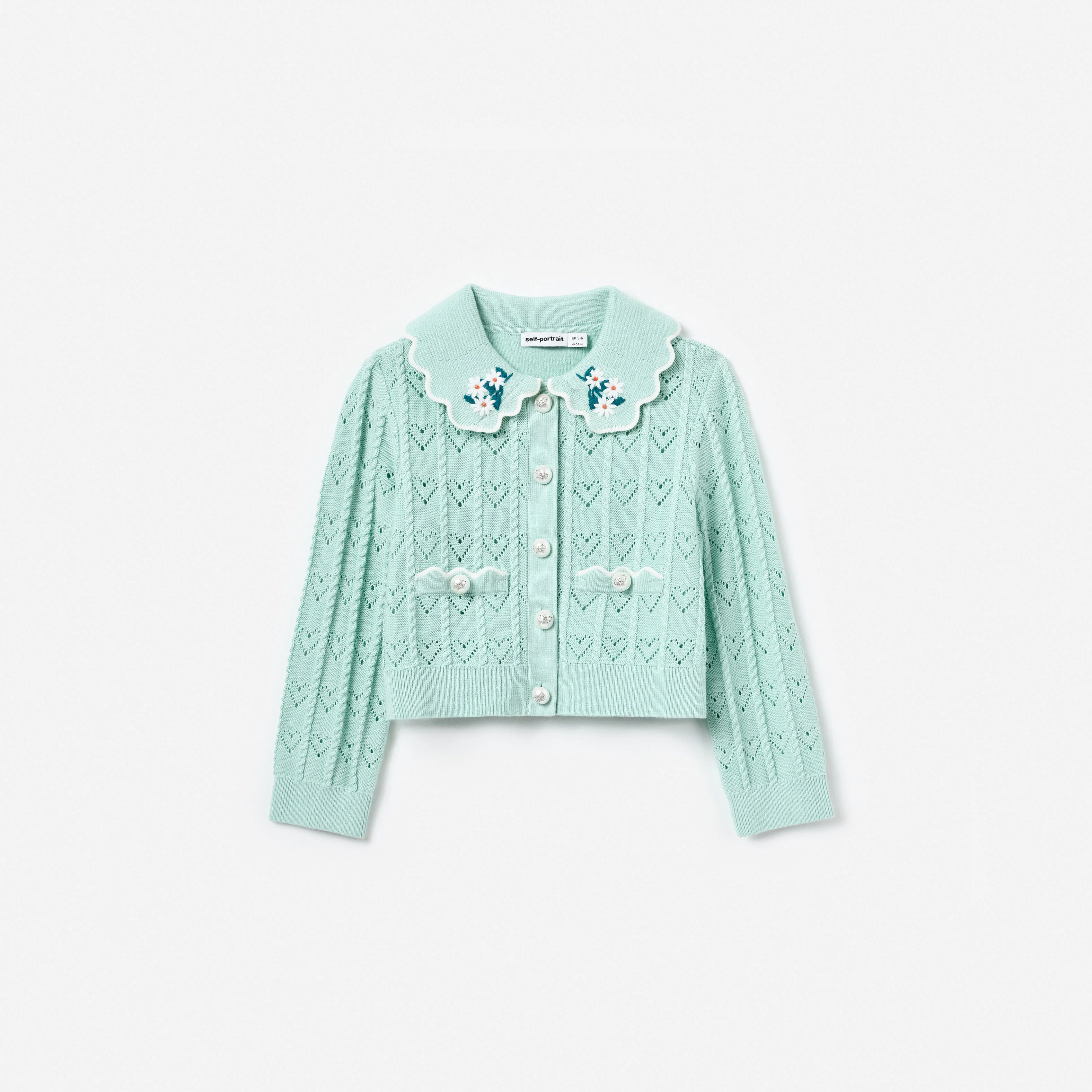 Mint Heart Knit Cardigan