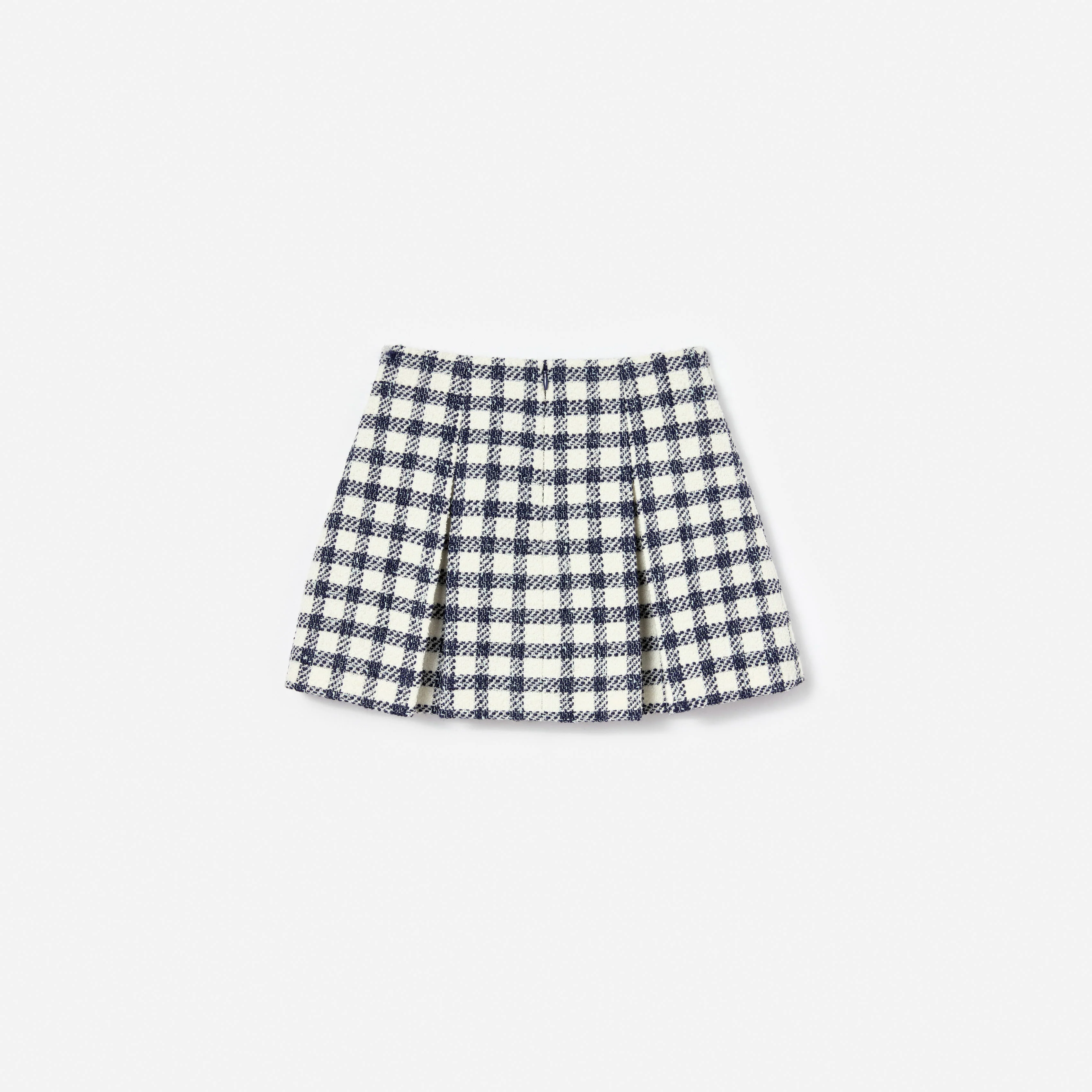 Navy Check Boucle Skirt - Image 2