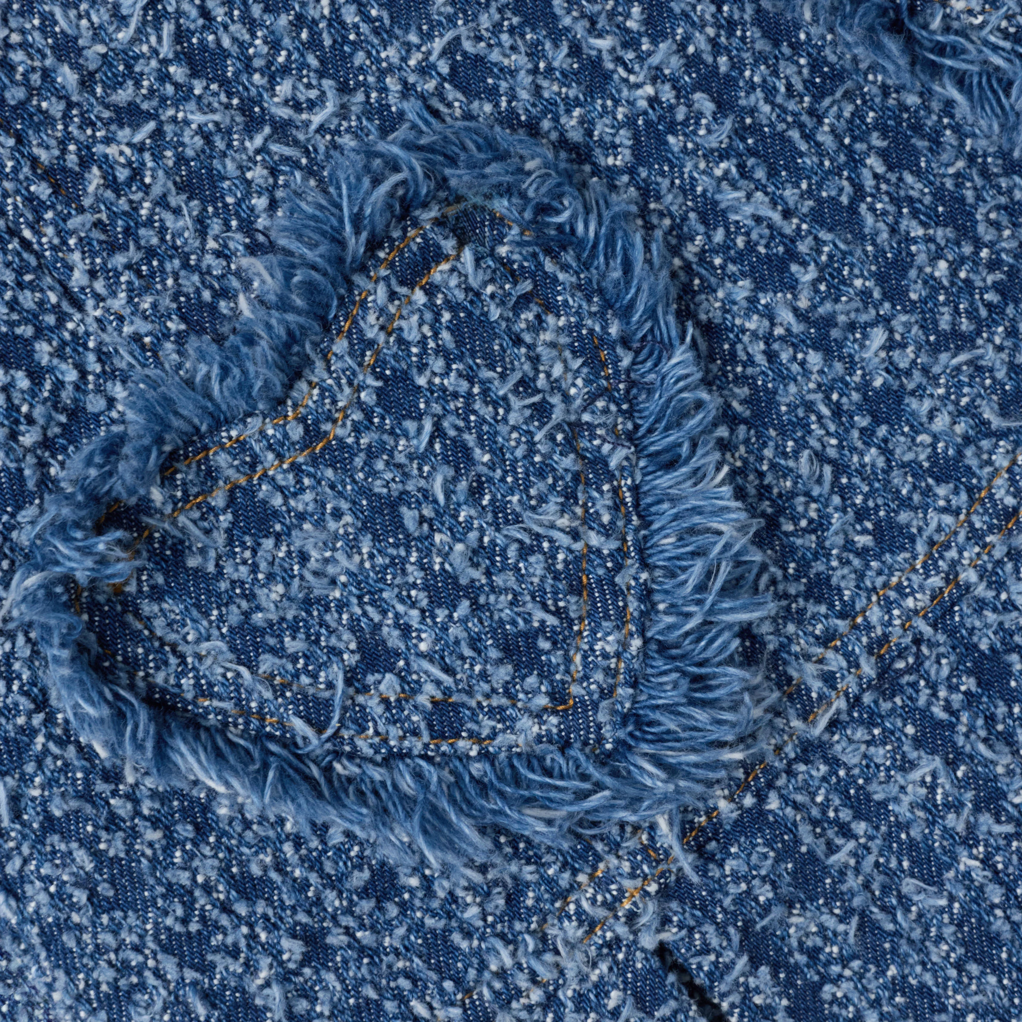 Textured Denim Heart Trim Dress - Image 3