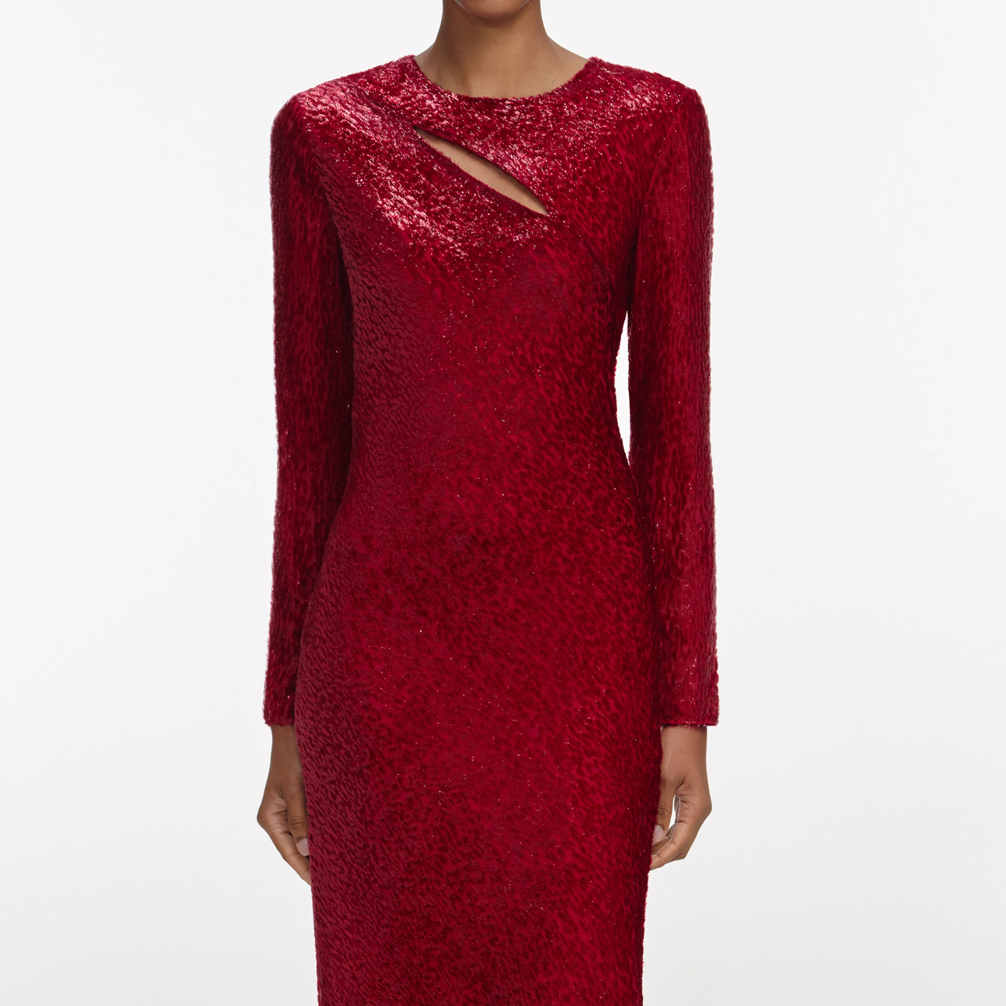 Red Fil Coupe Midi Dress - Image 4