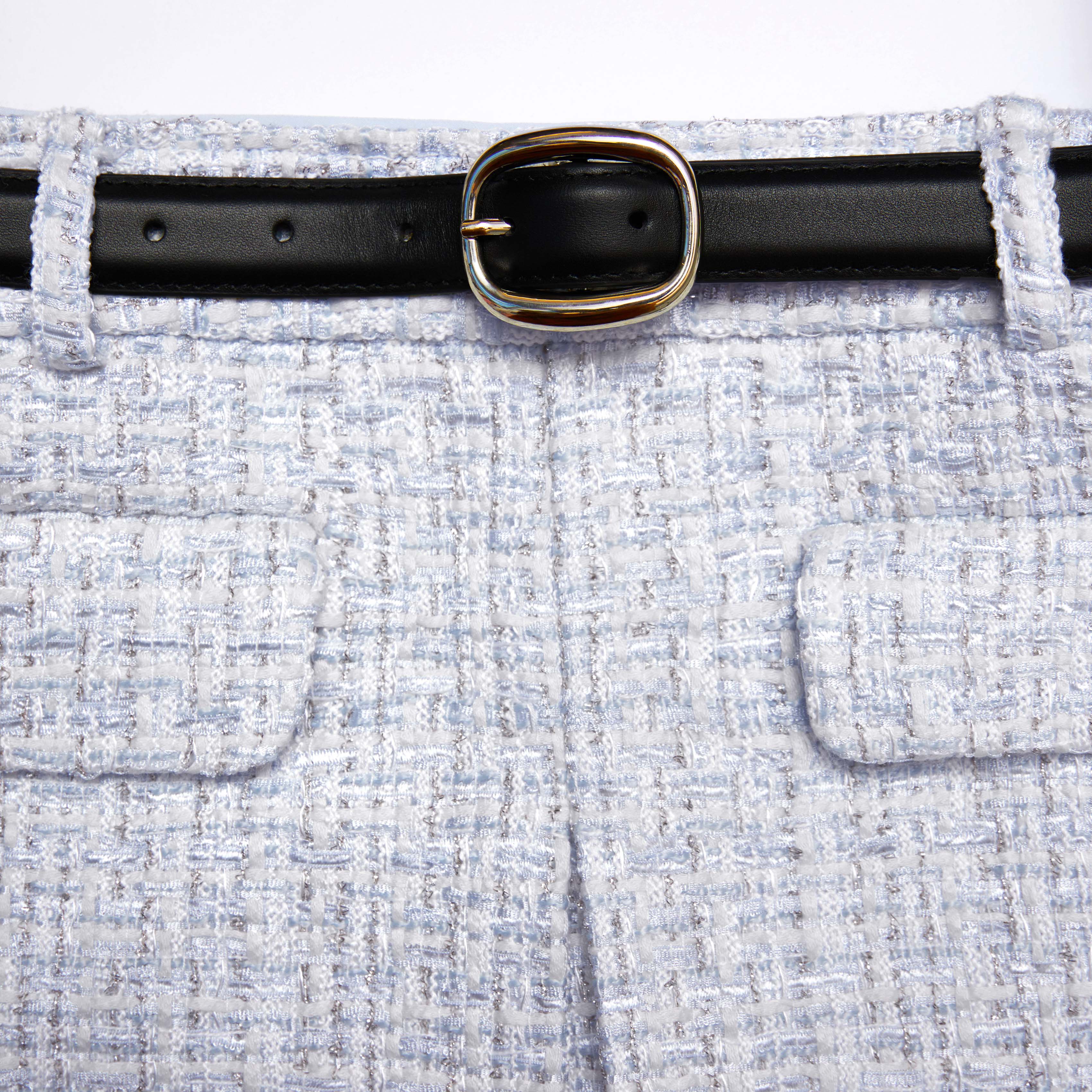 Blue Boucle Mini Skirt - Image 5