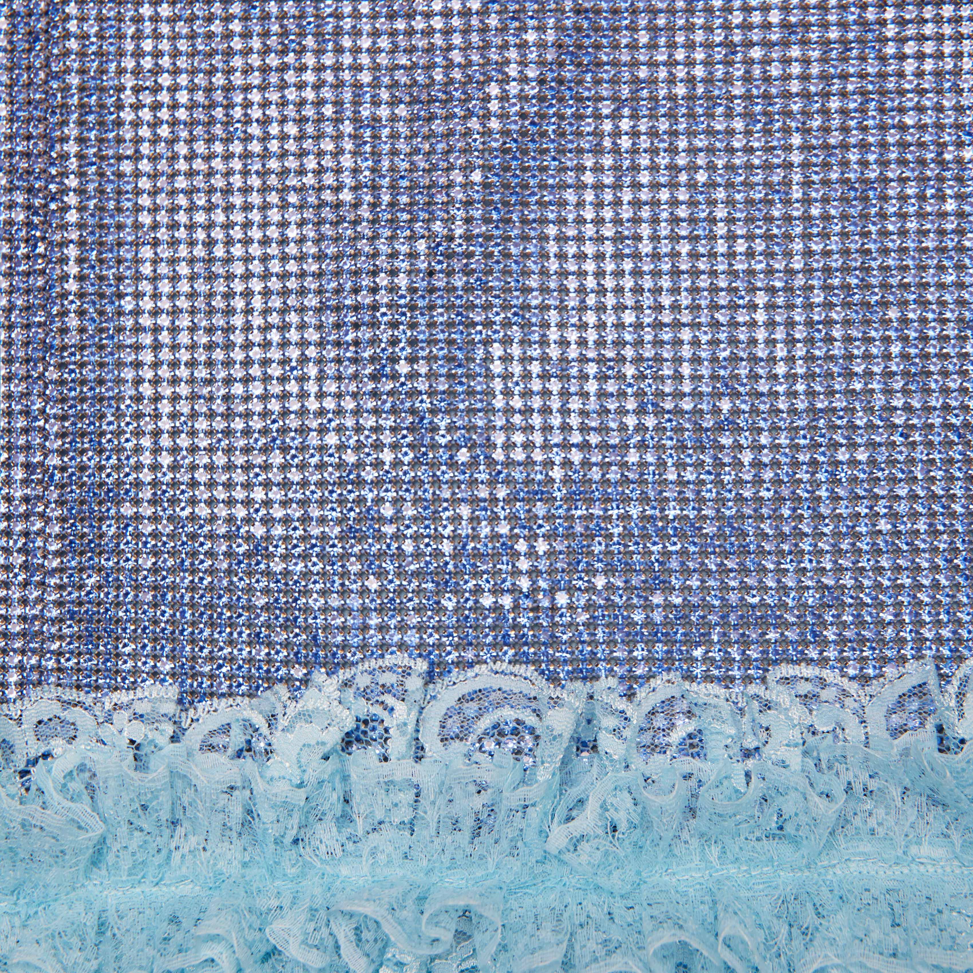Blue Crystal Chainmail Mini Skirt - Image 5