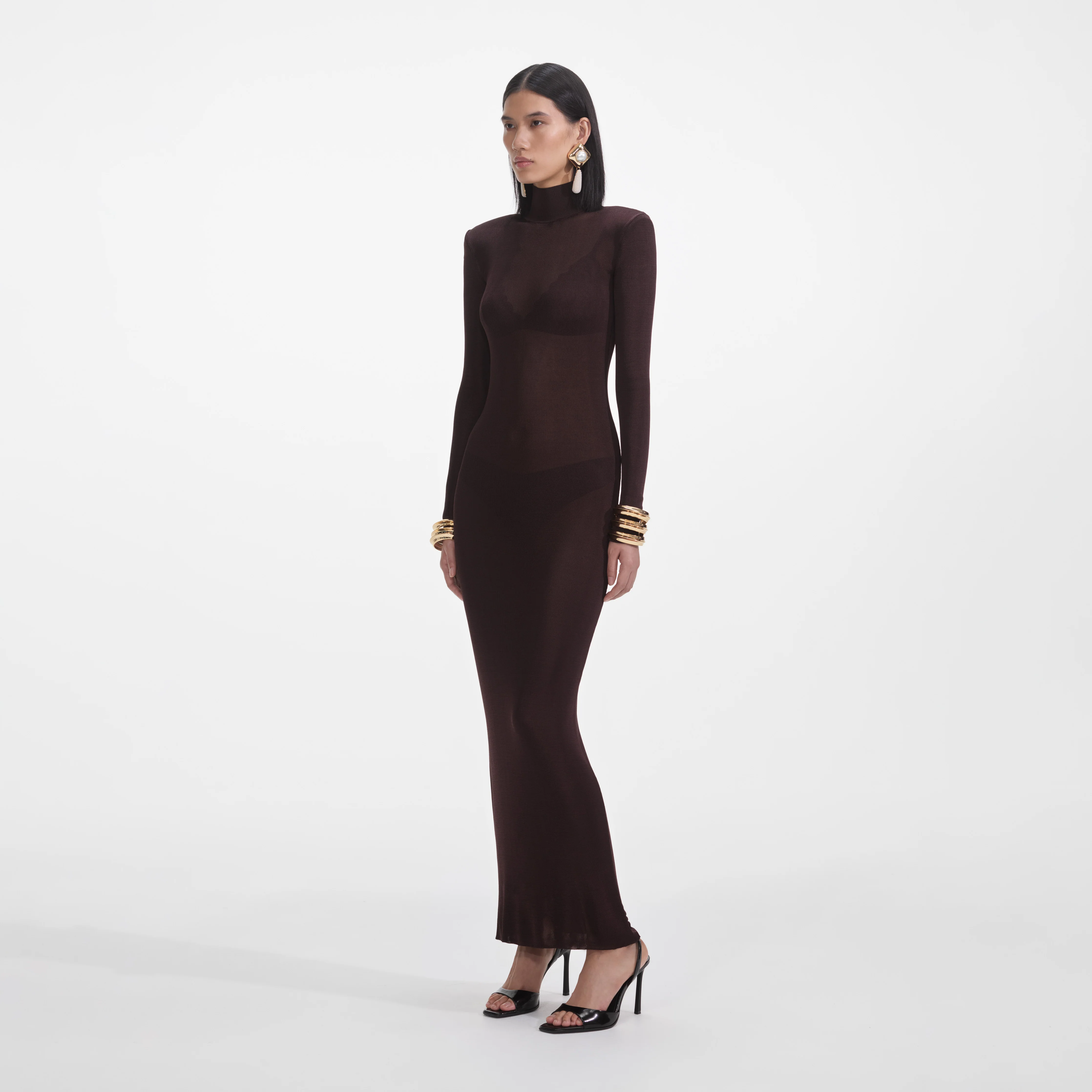 Brown Viscose Knit Maxi Dress - Image 2