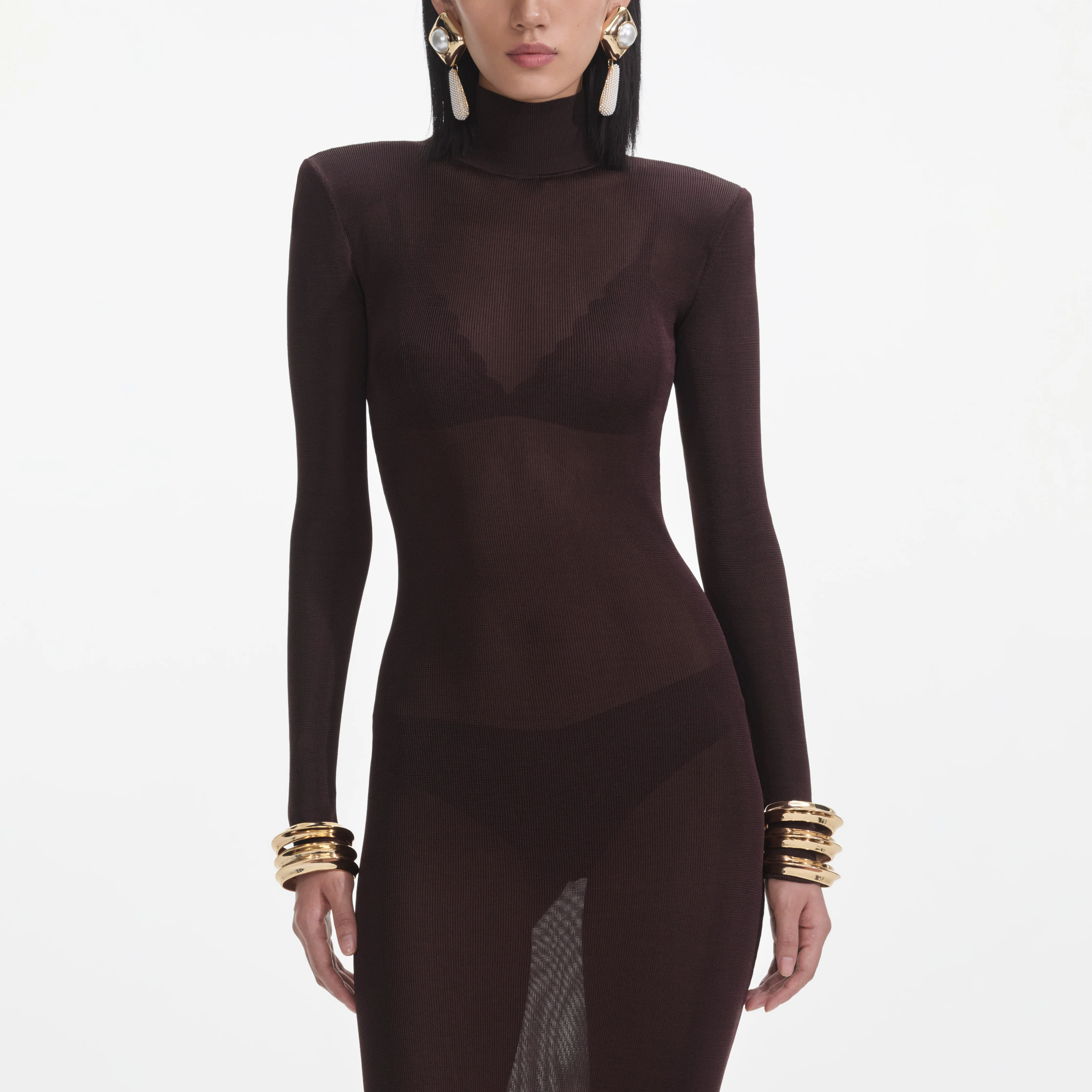 Brown Viscose Knit Maxi Dress - Image 4