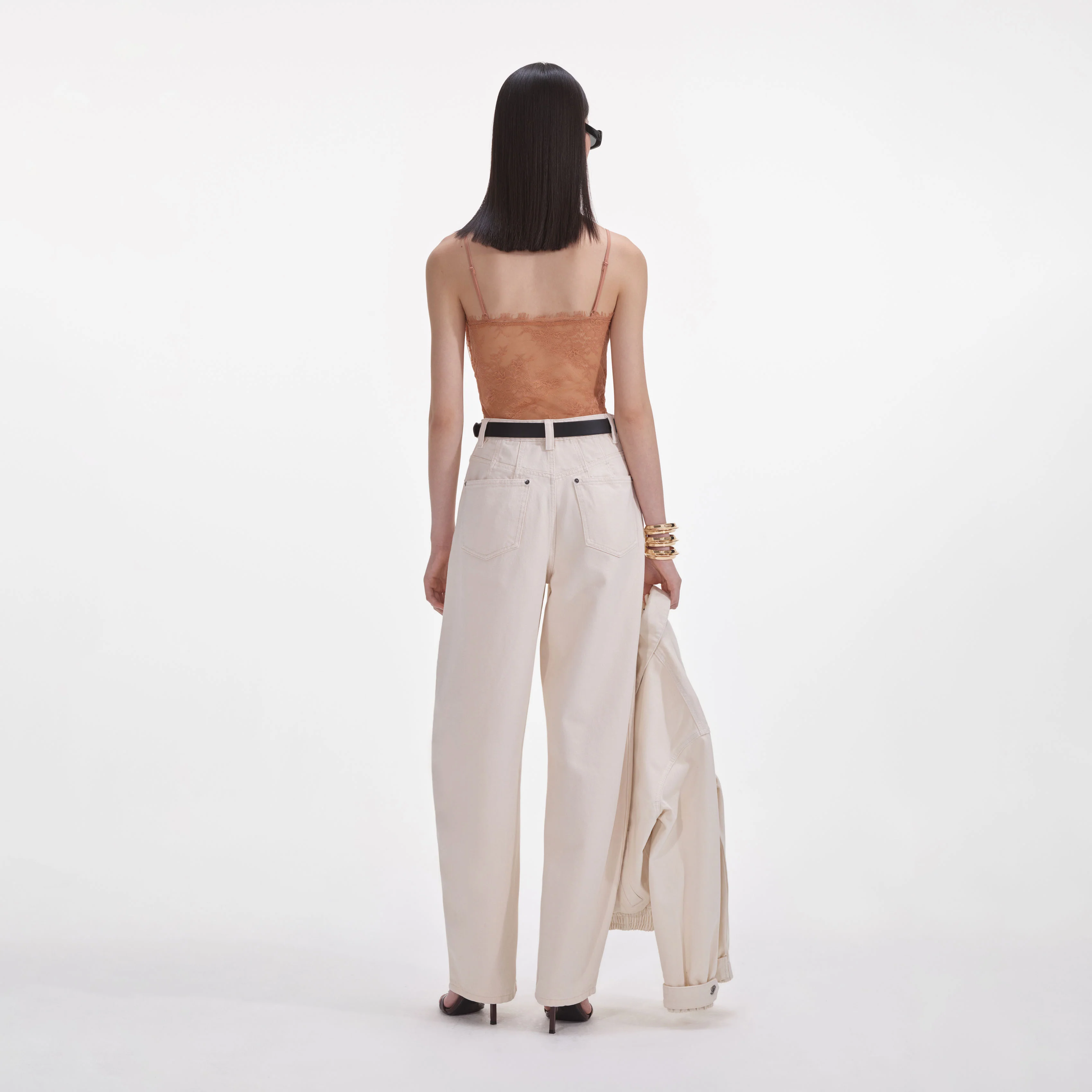 Cream Denim Jeans - Image 3