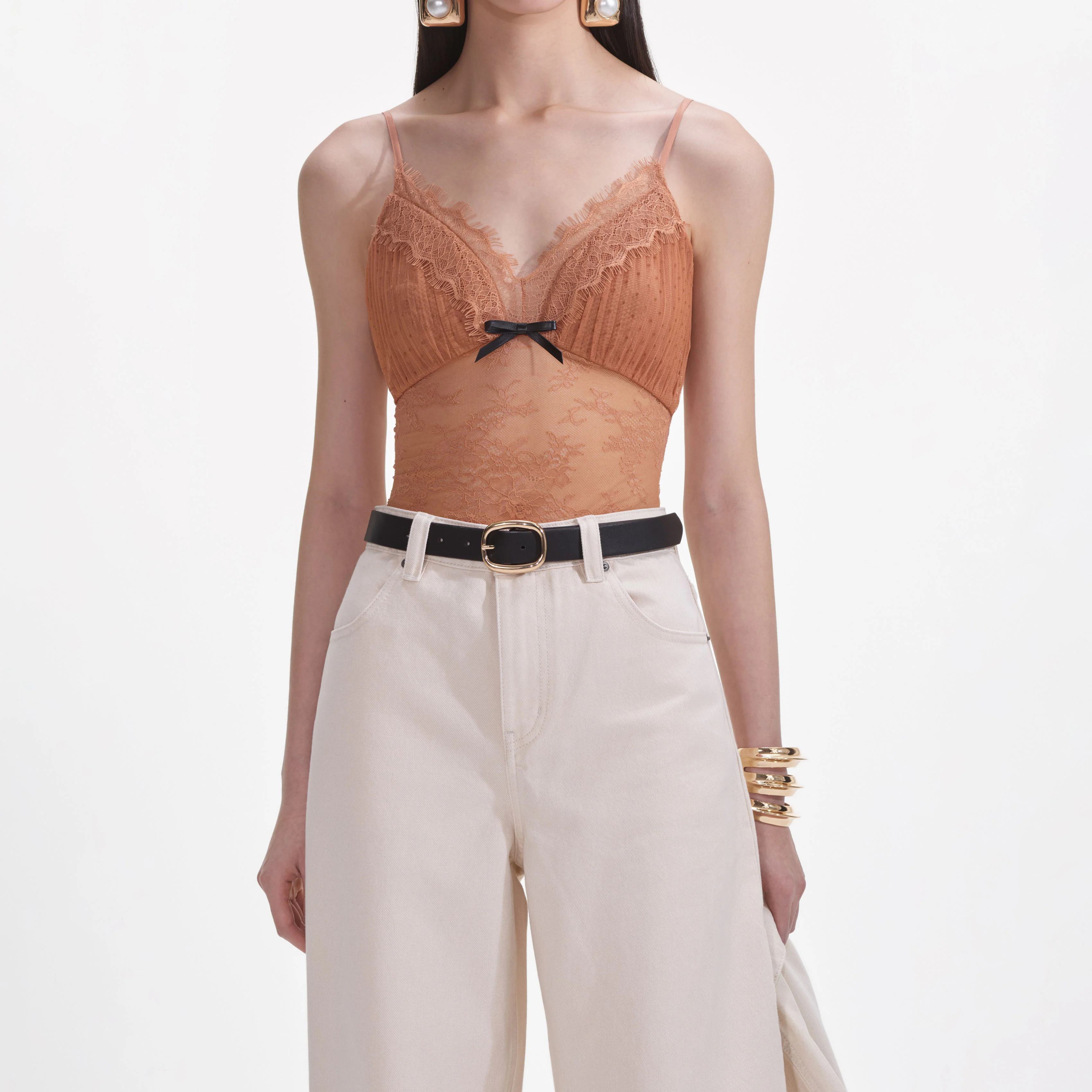 Cream Denim Jeans - Image 4