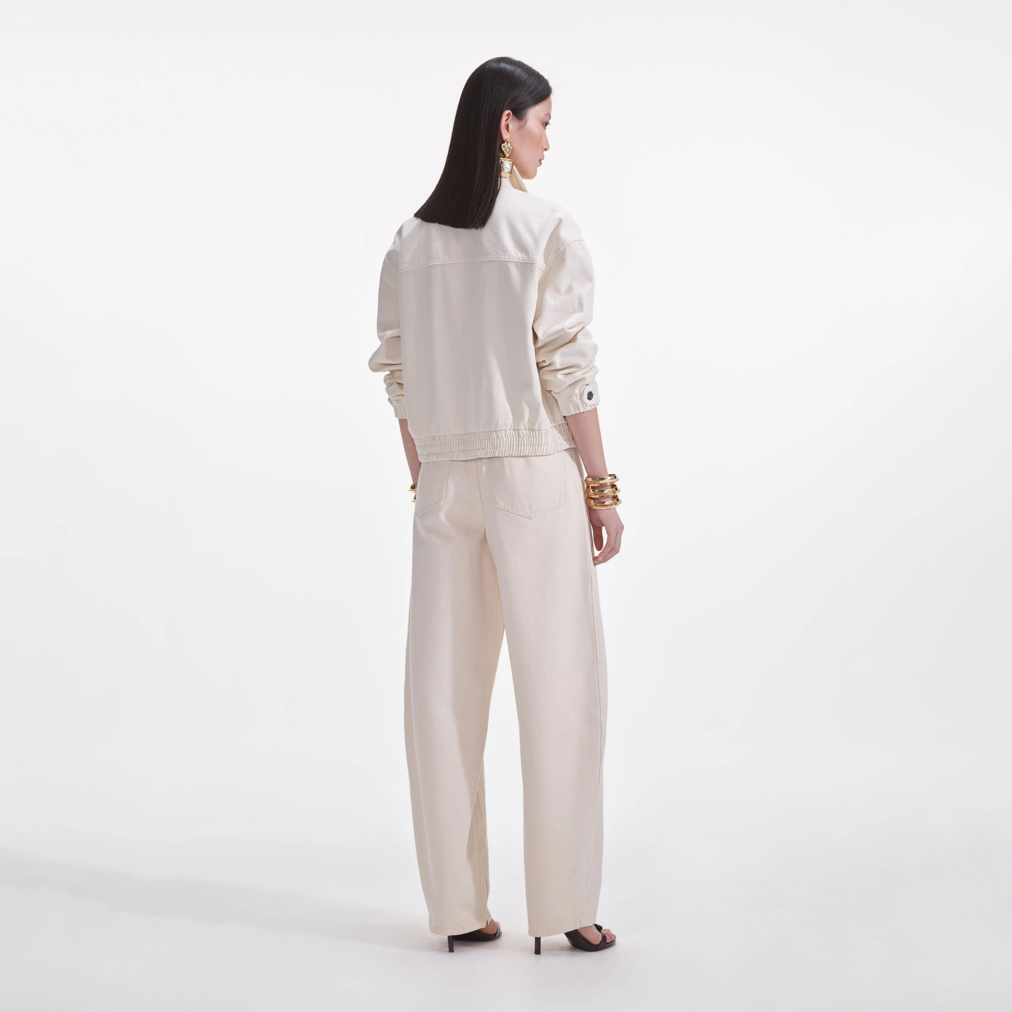Cream Lightweight Denim Jacket - Image 3