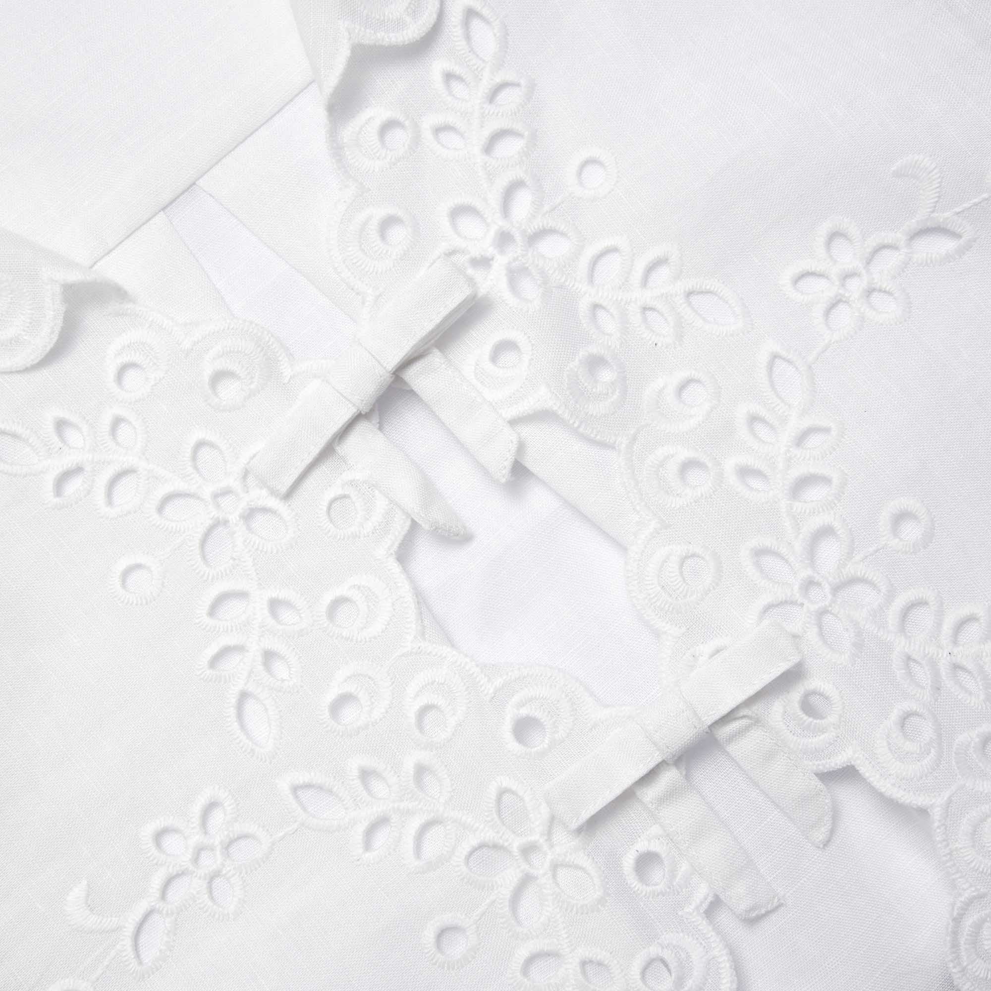 Cream Linen Embroidered Shirt - Image 5