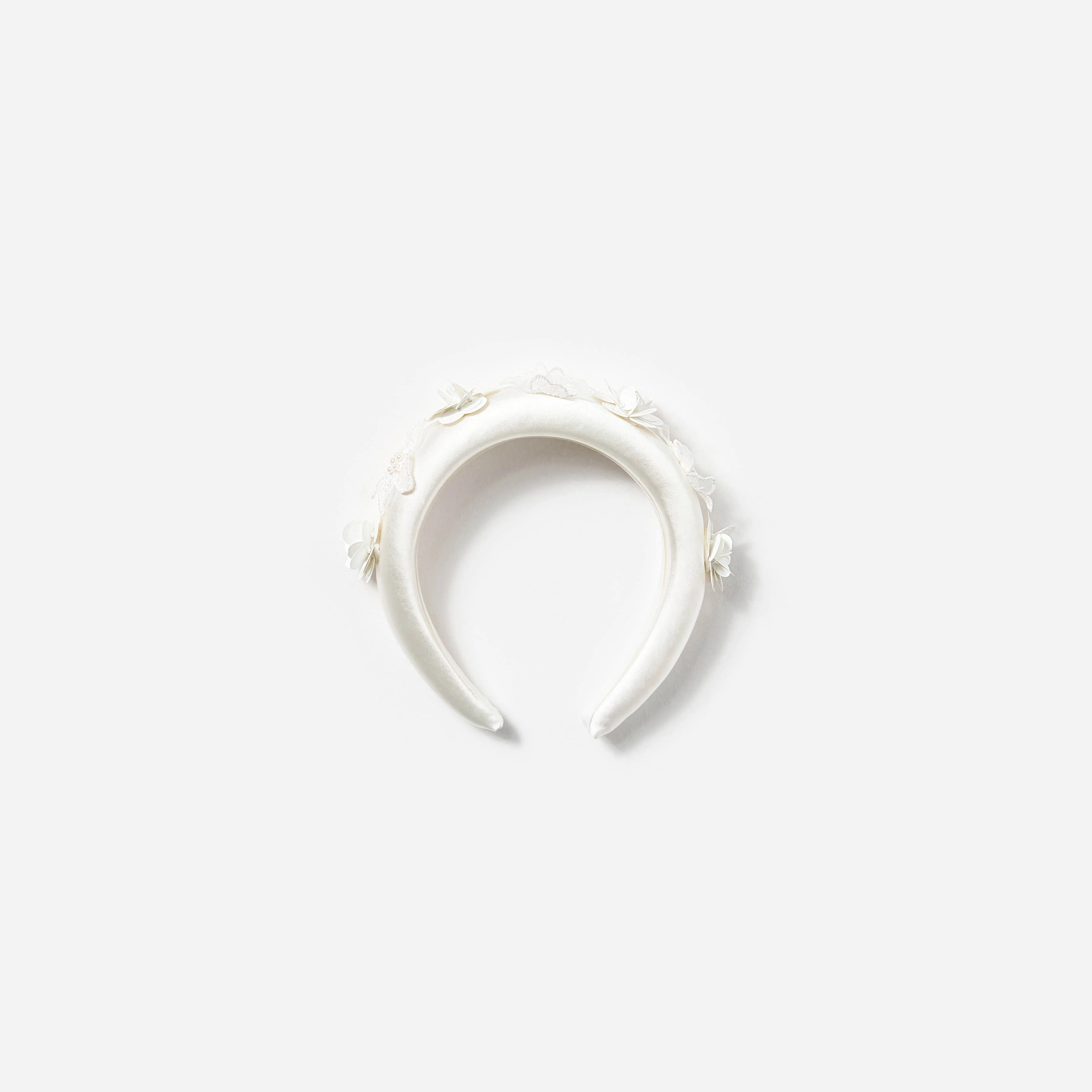 Cream Satin Flower Headband - Image 2