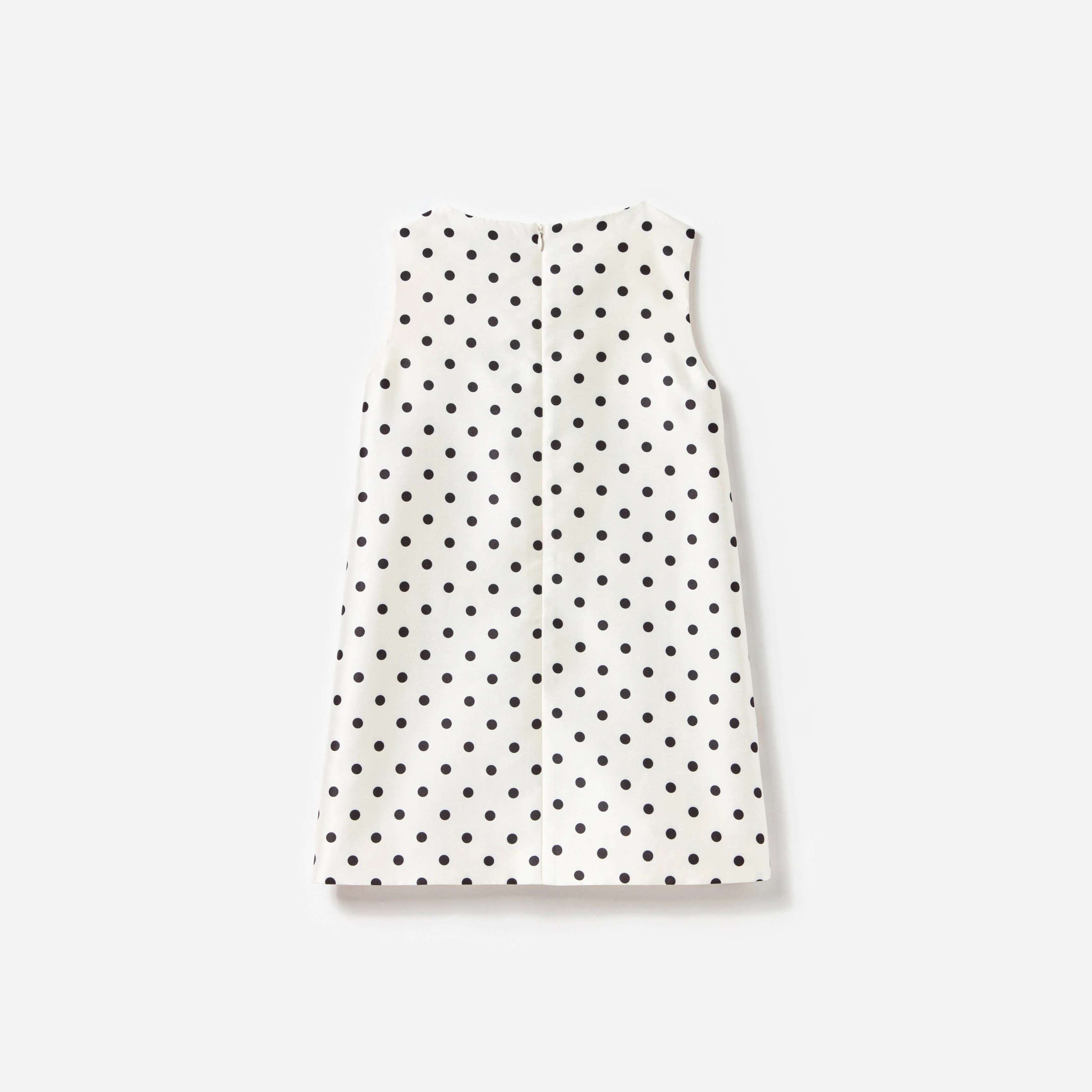 Cream Sleeveless Polka Dot Taffeta Dress - Image 2