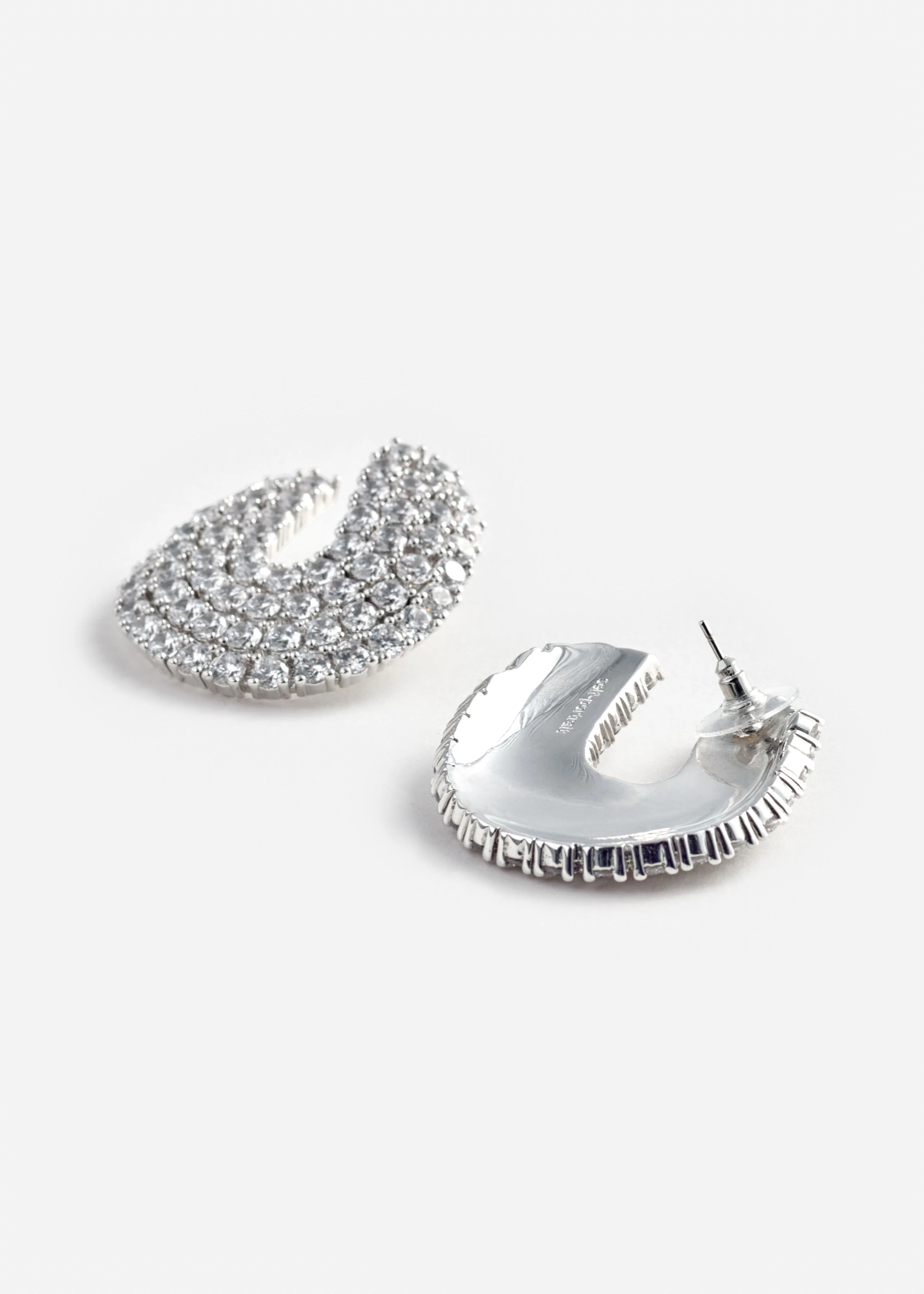 Crystal Curved Earrings - Image 3
