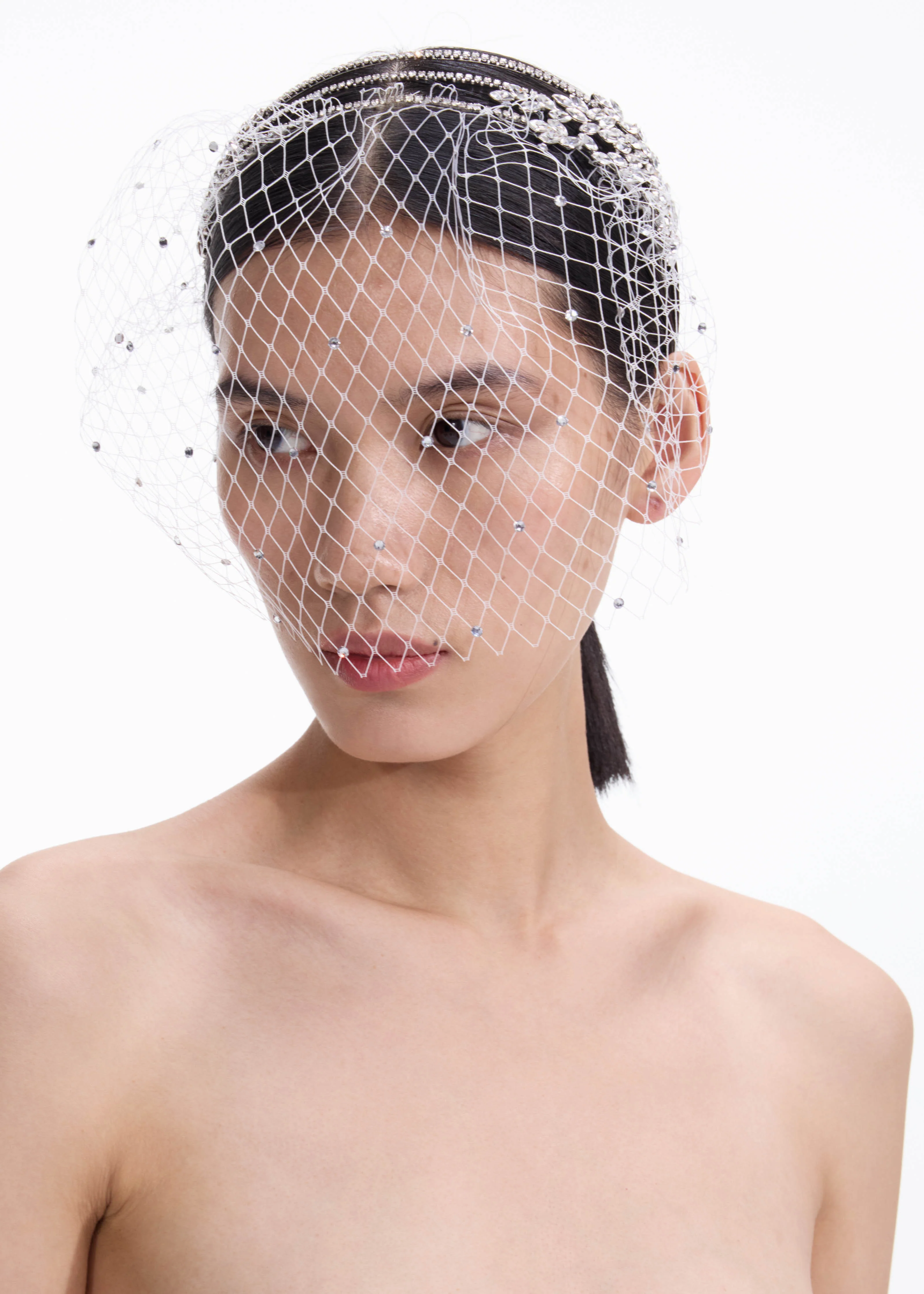 Crystal Embellished Veil Headband - Image 2