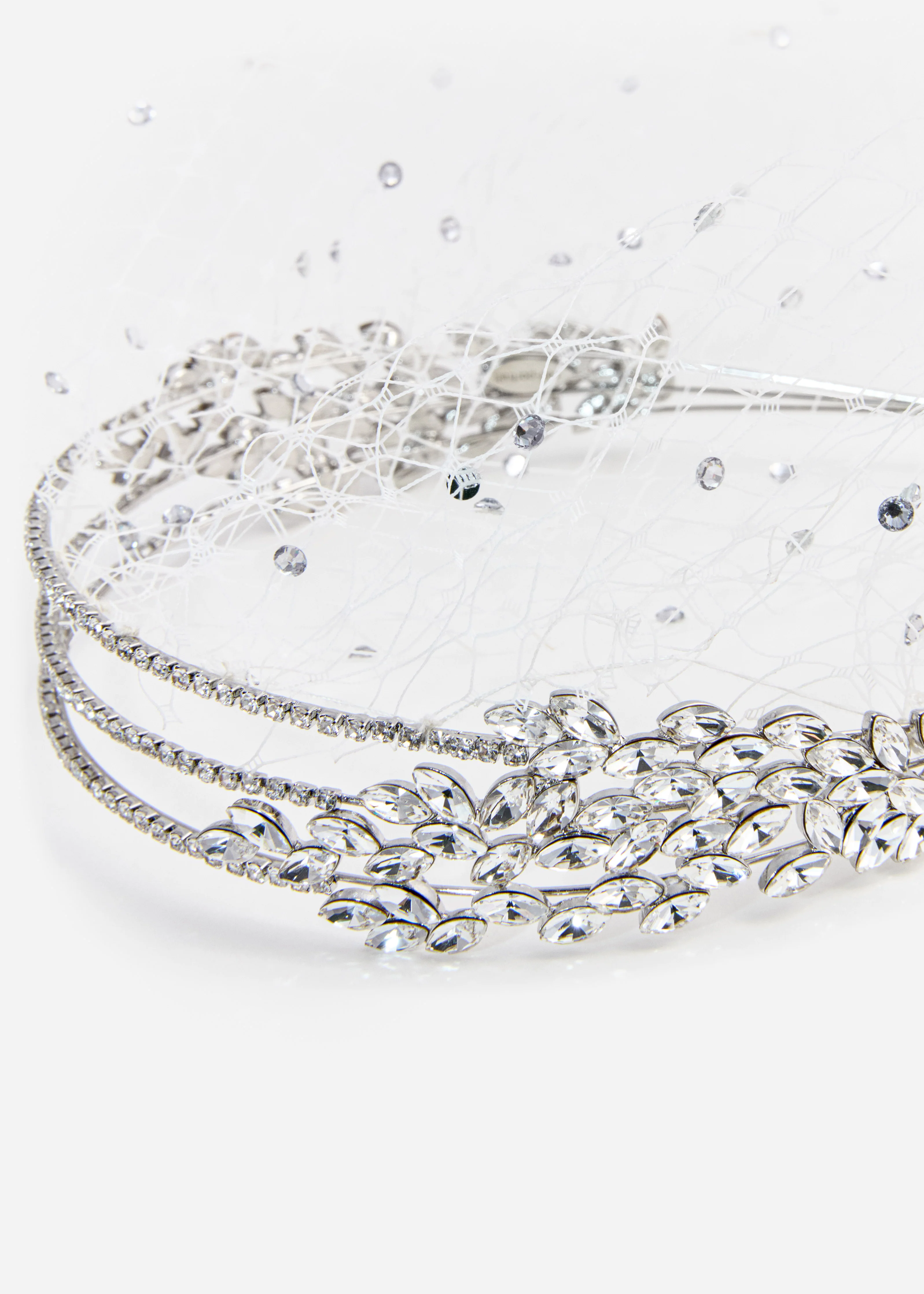 Crystal Embellished Veil Headband - Image 3