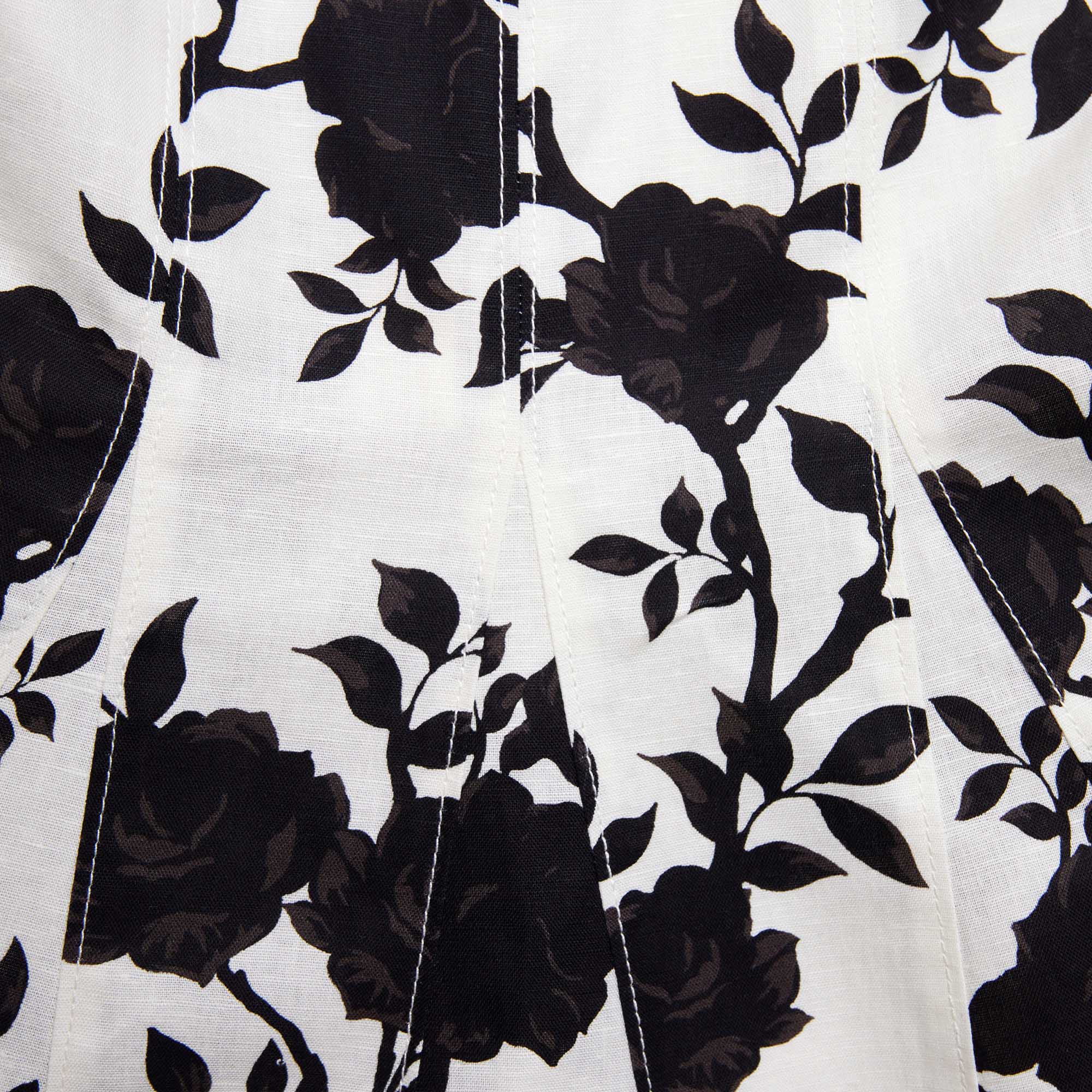 Floral Print Linen Midi Dress - Image 5
