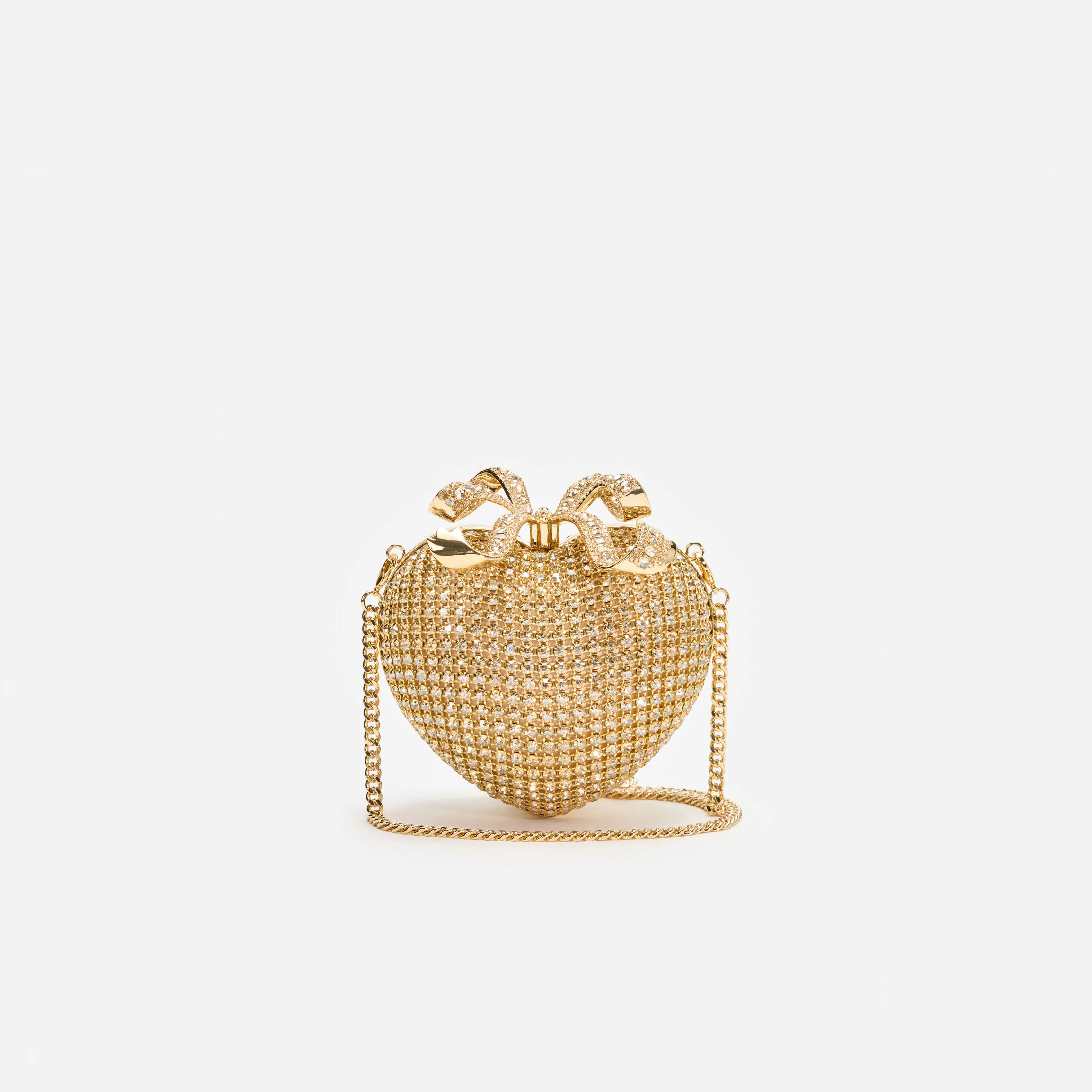 Gold Crystal Heart Clutch - Image 4