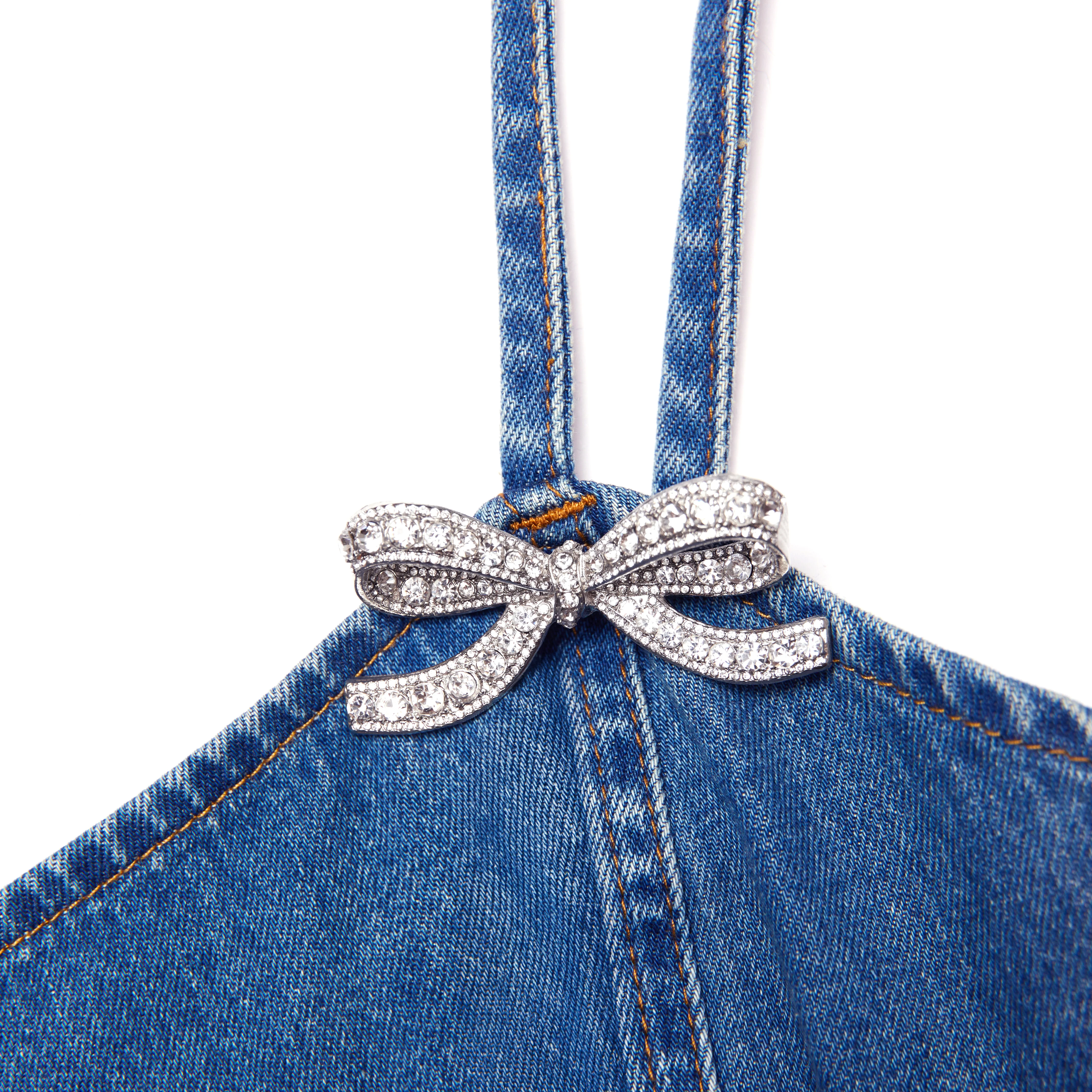 Lightweight Denim Flared Mini Dress - Image 5