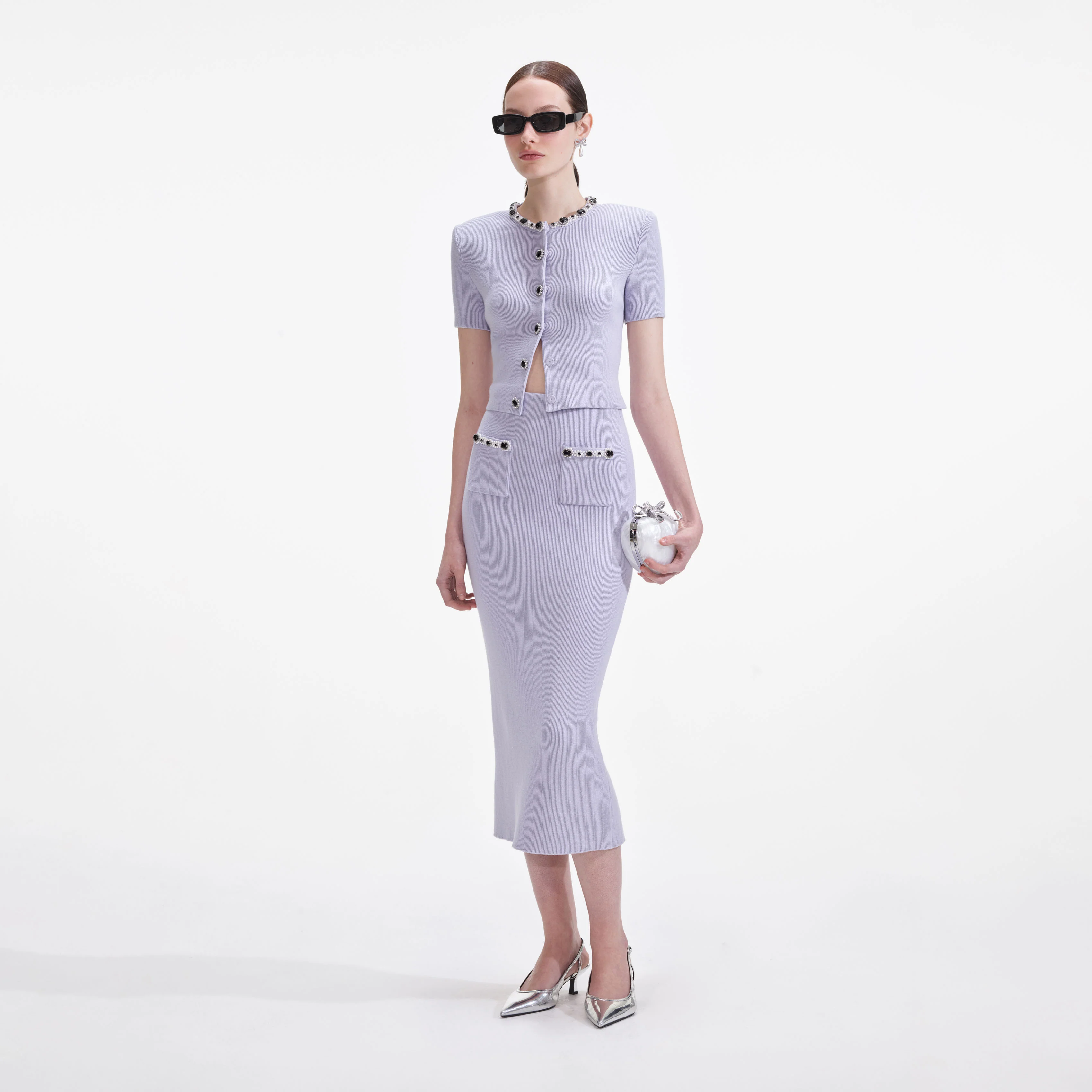 Lilac Embellished Knit Top - Image 2