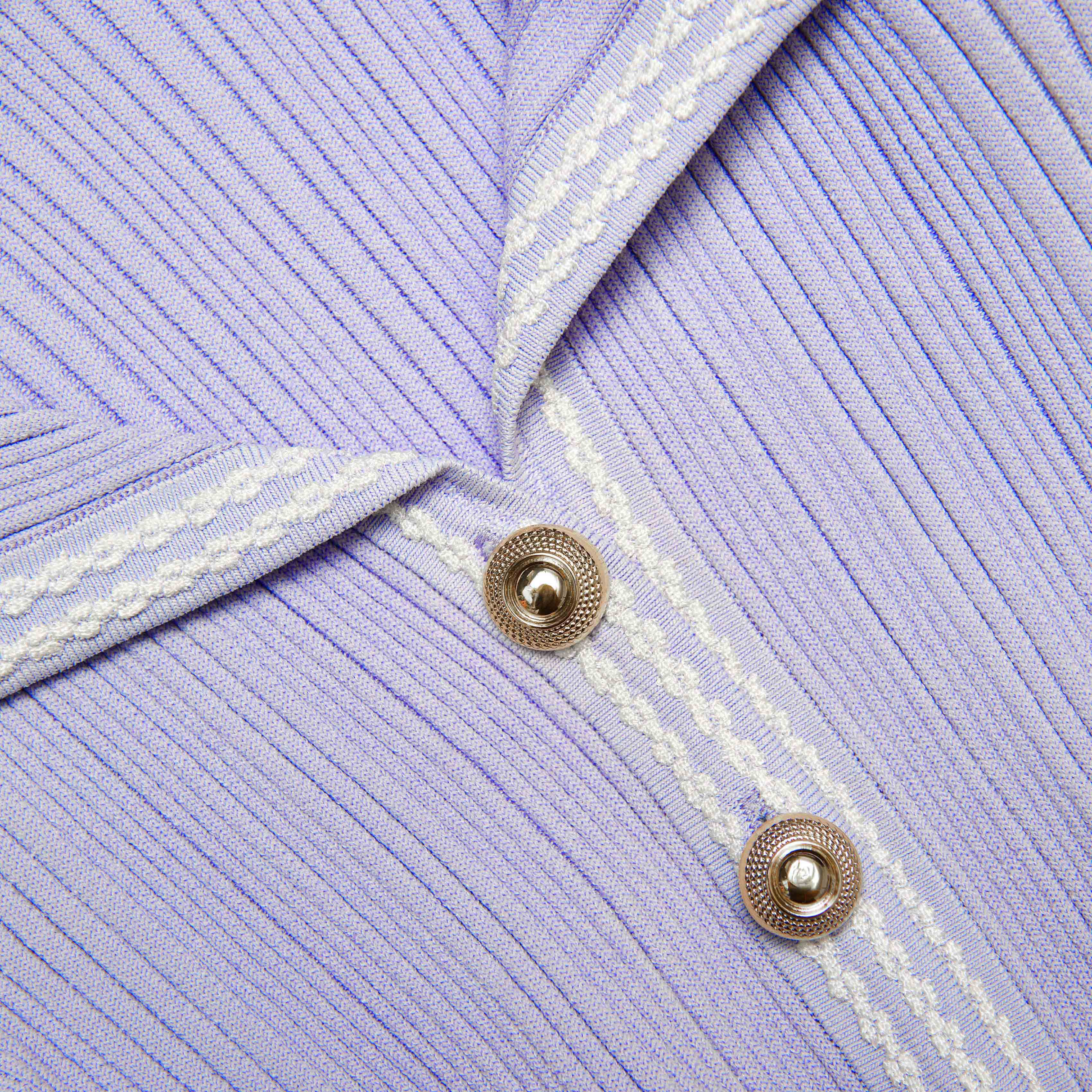 Lilac Ribbed Knit Mini Dress - Image 5