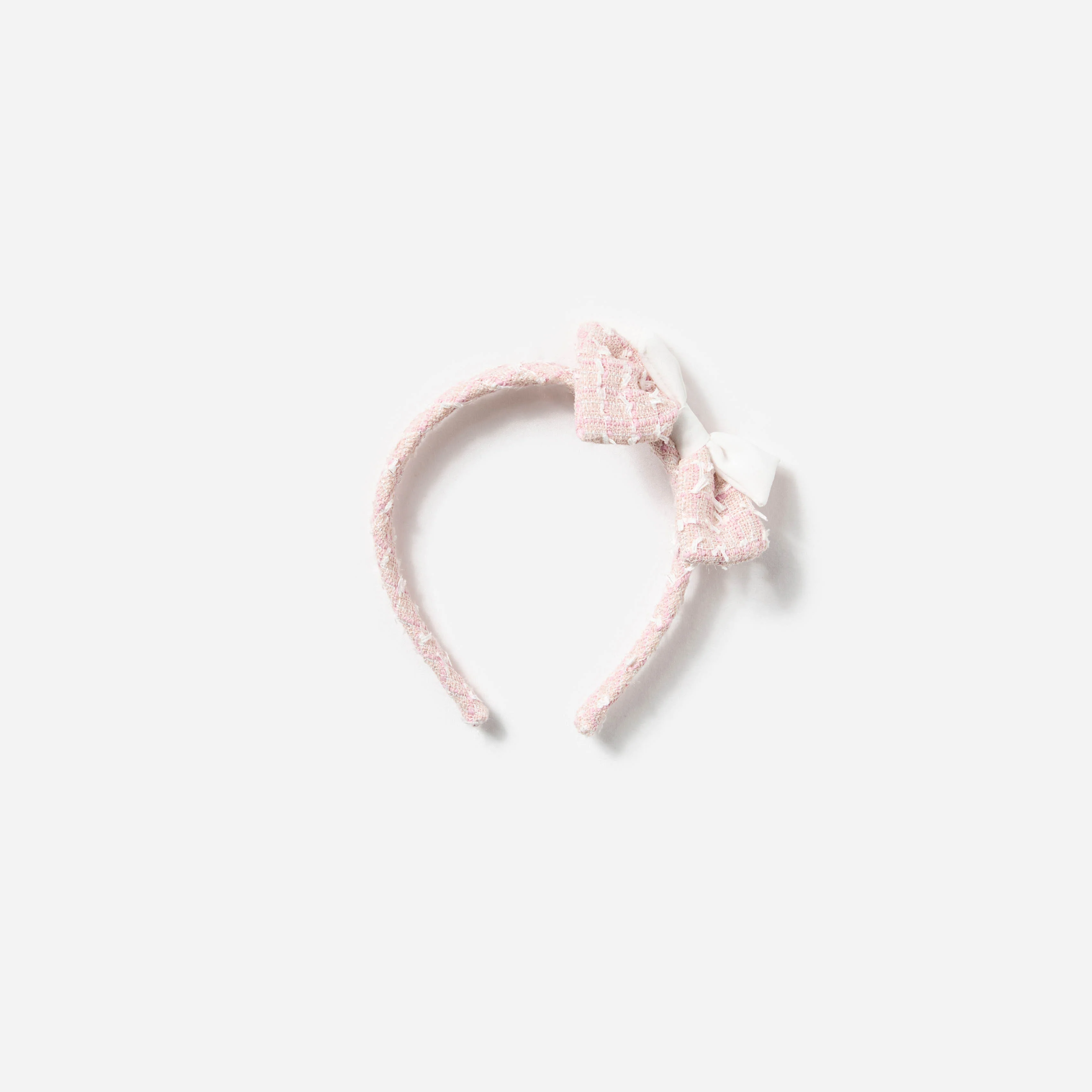Pink Boucle Bow Headband - Image 2