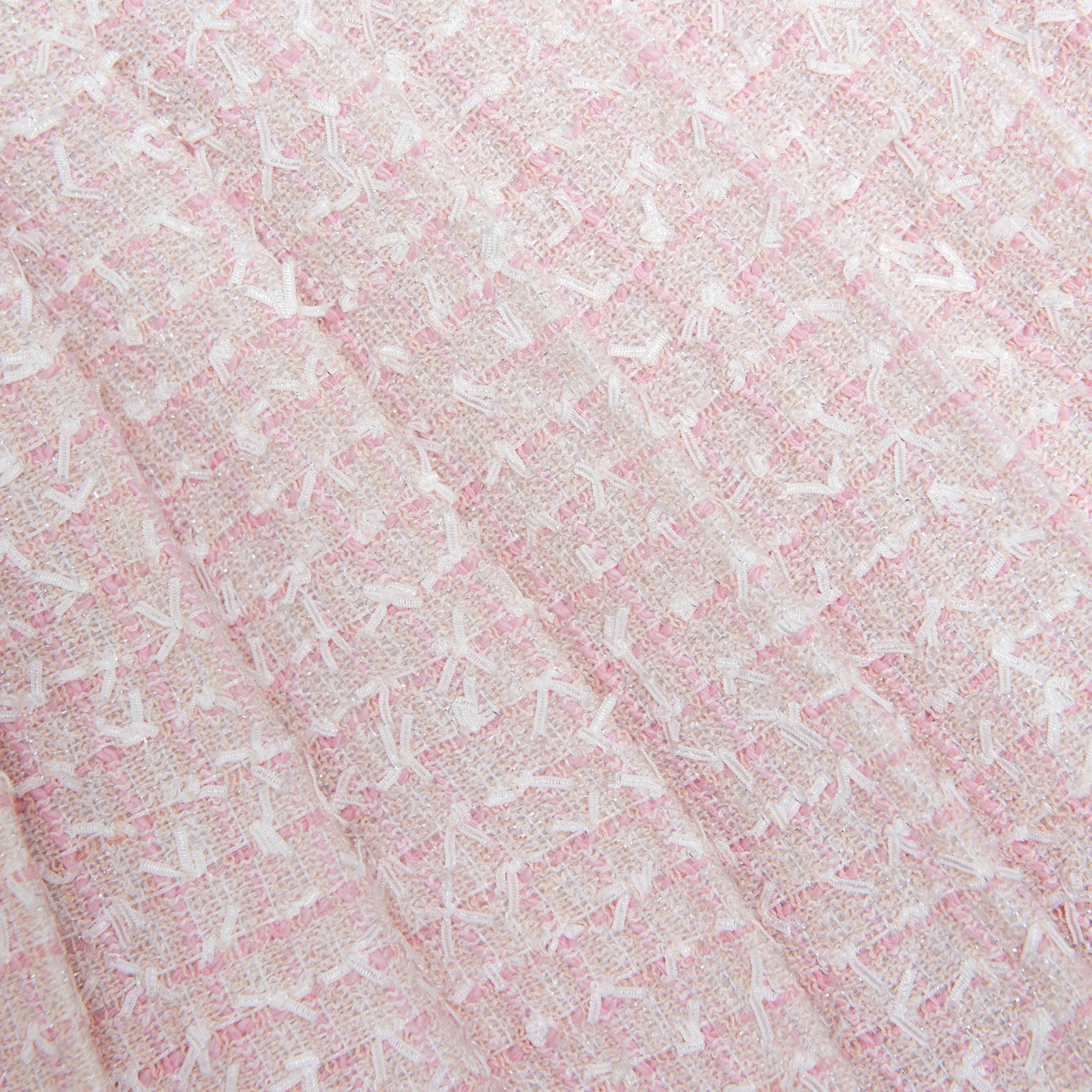 Pink Bow Boucle Skirt - Image 3