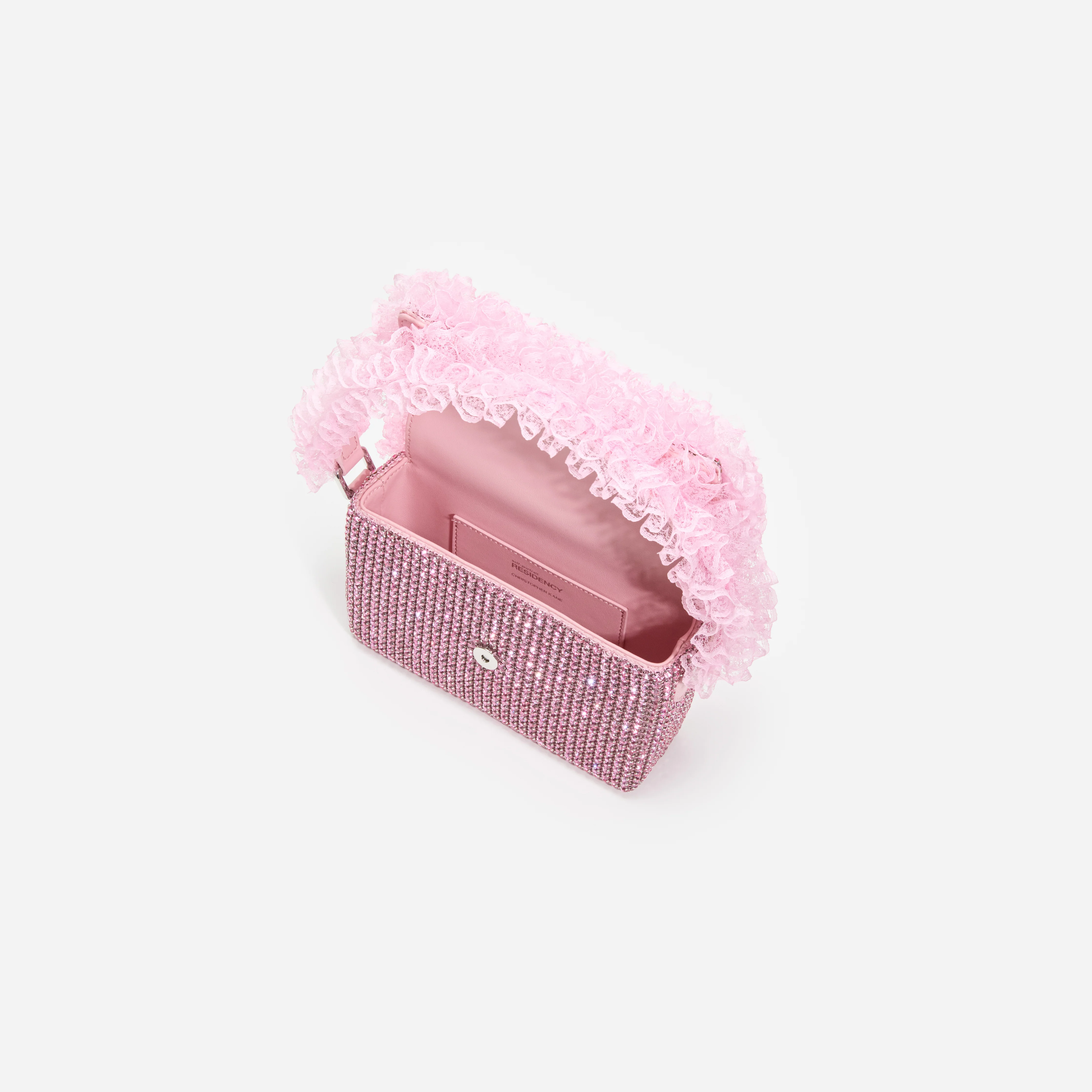 Pink Crystal Lace Detail Bag - Image 4
