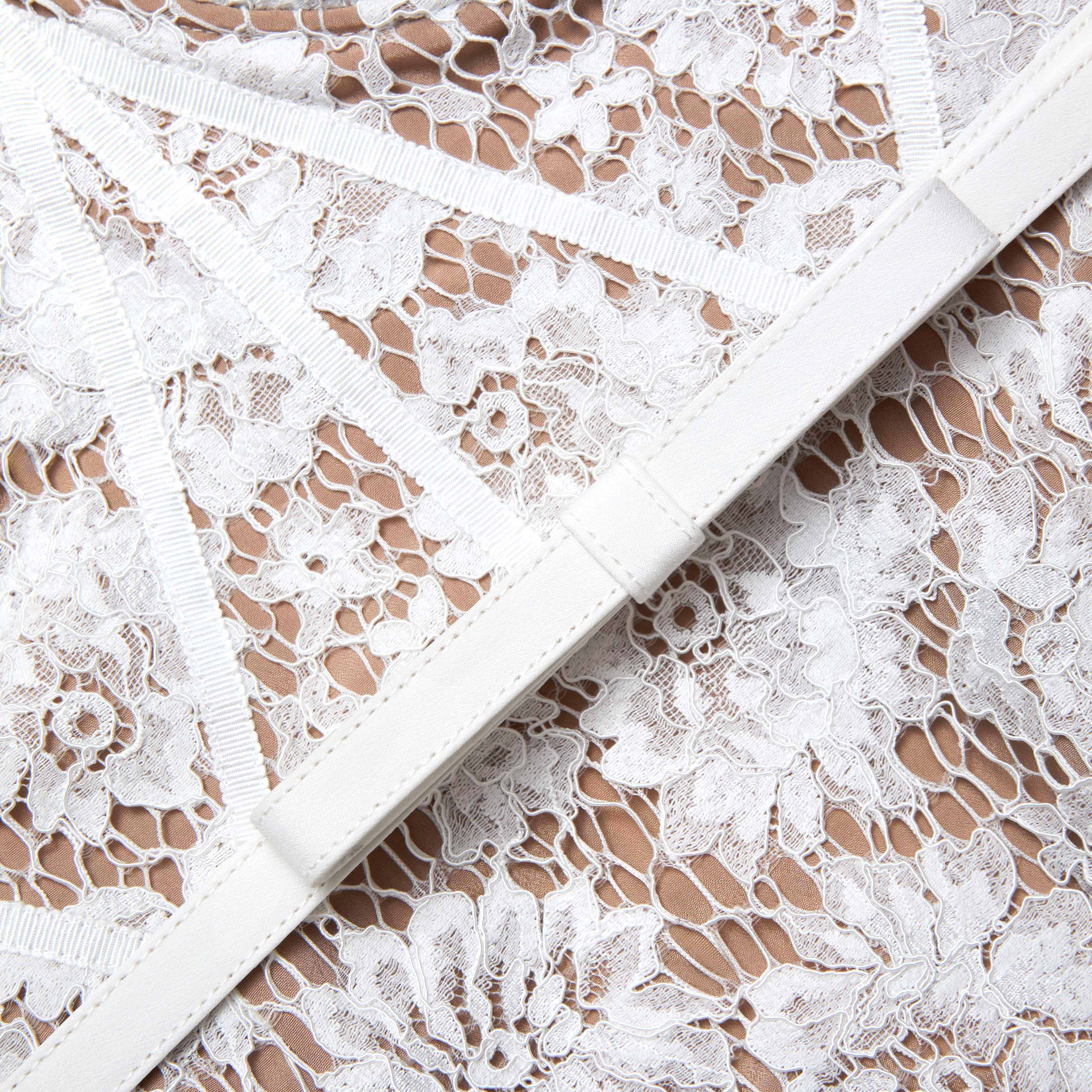 White Fine Lace Midi Dress - Image 5