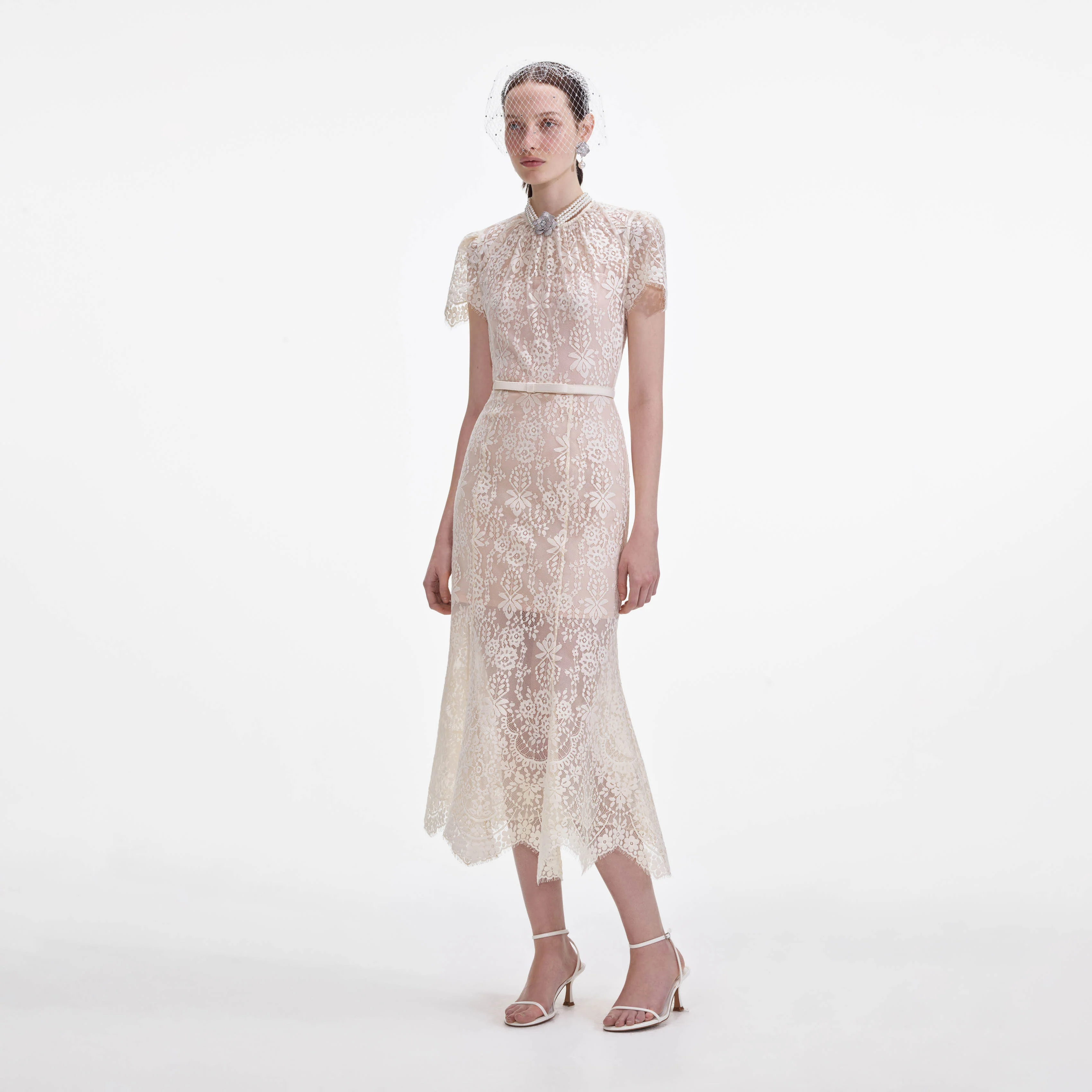 White Lace Midi Dress - Image 2