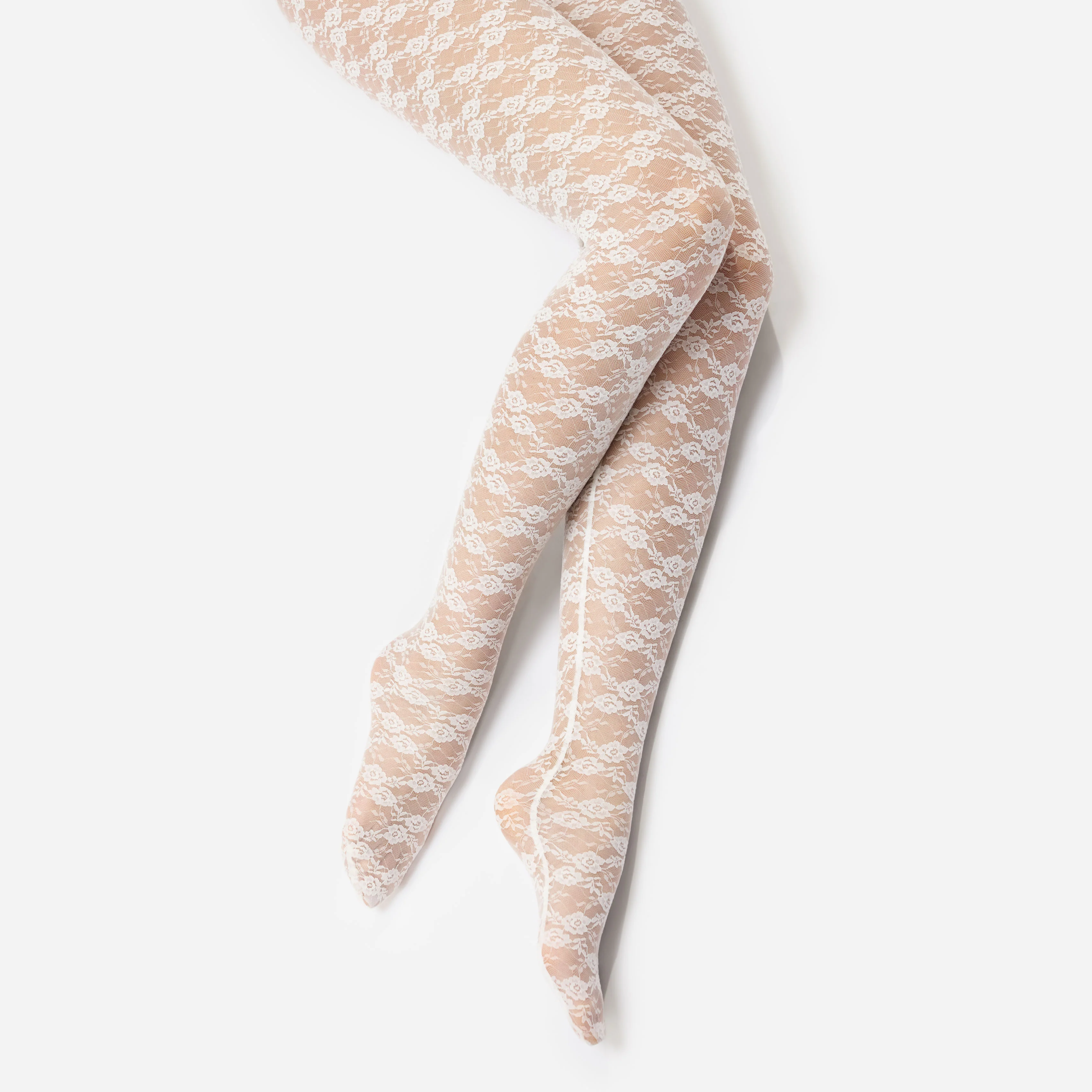 White Lace Tights - Image 2