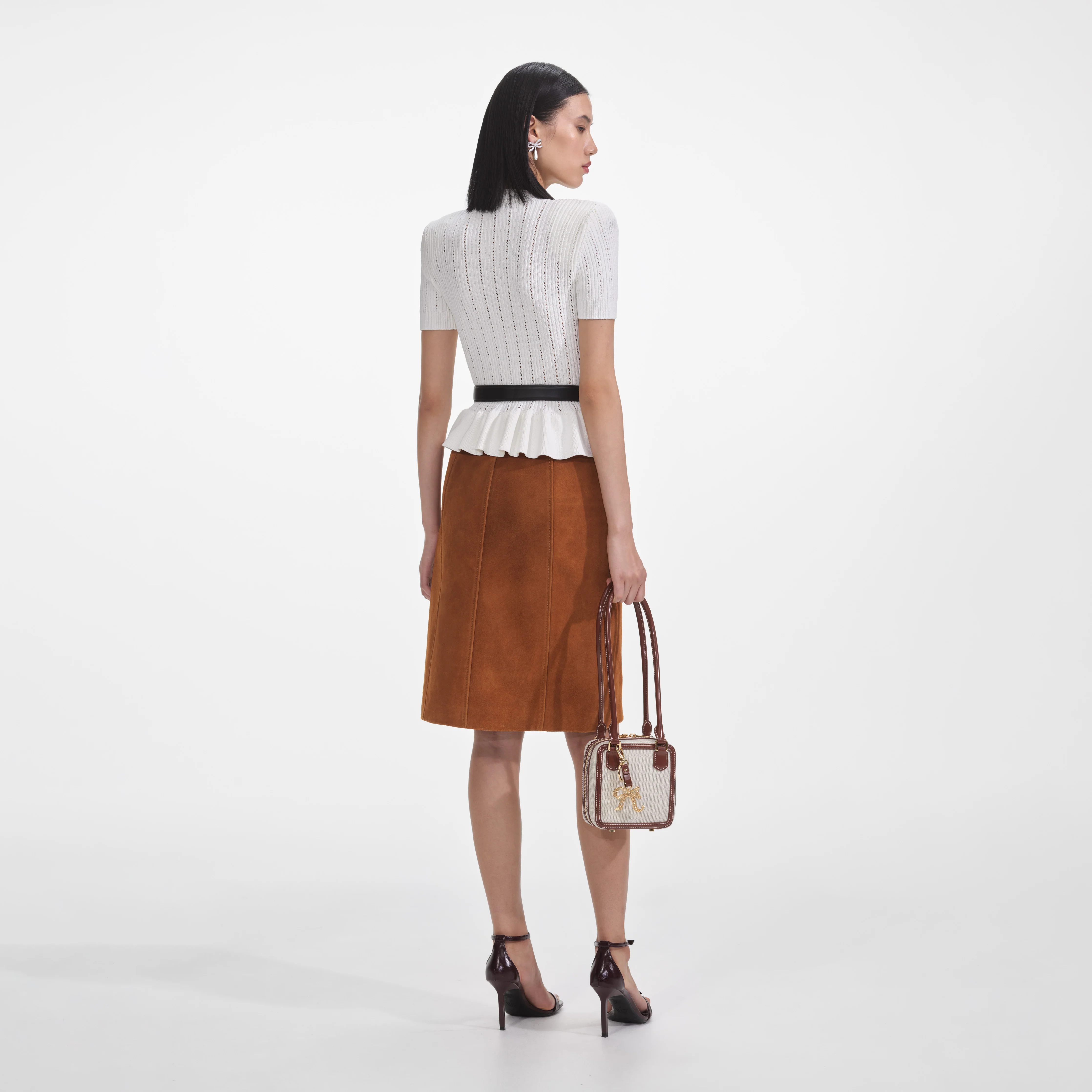 White Peplum Knit Top - Image 3