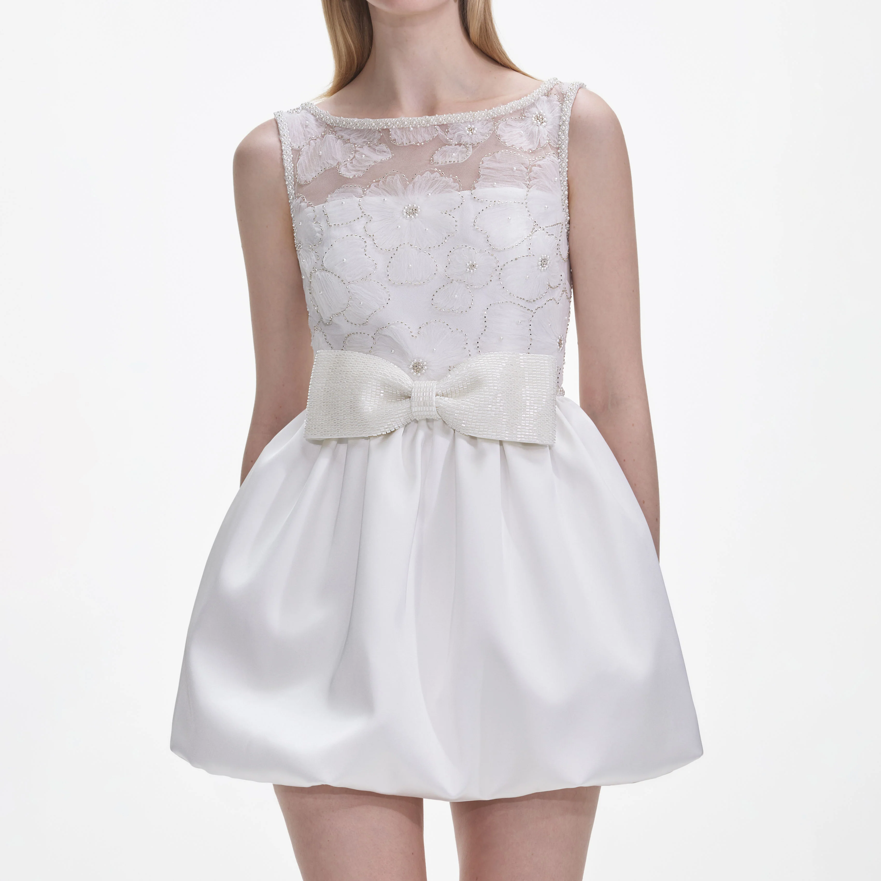 White Tulle Mini Dress - Image 4