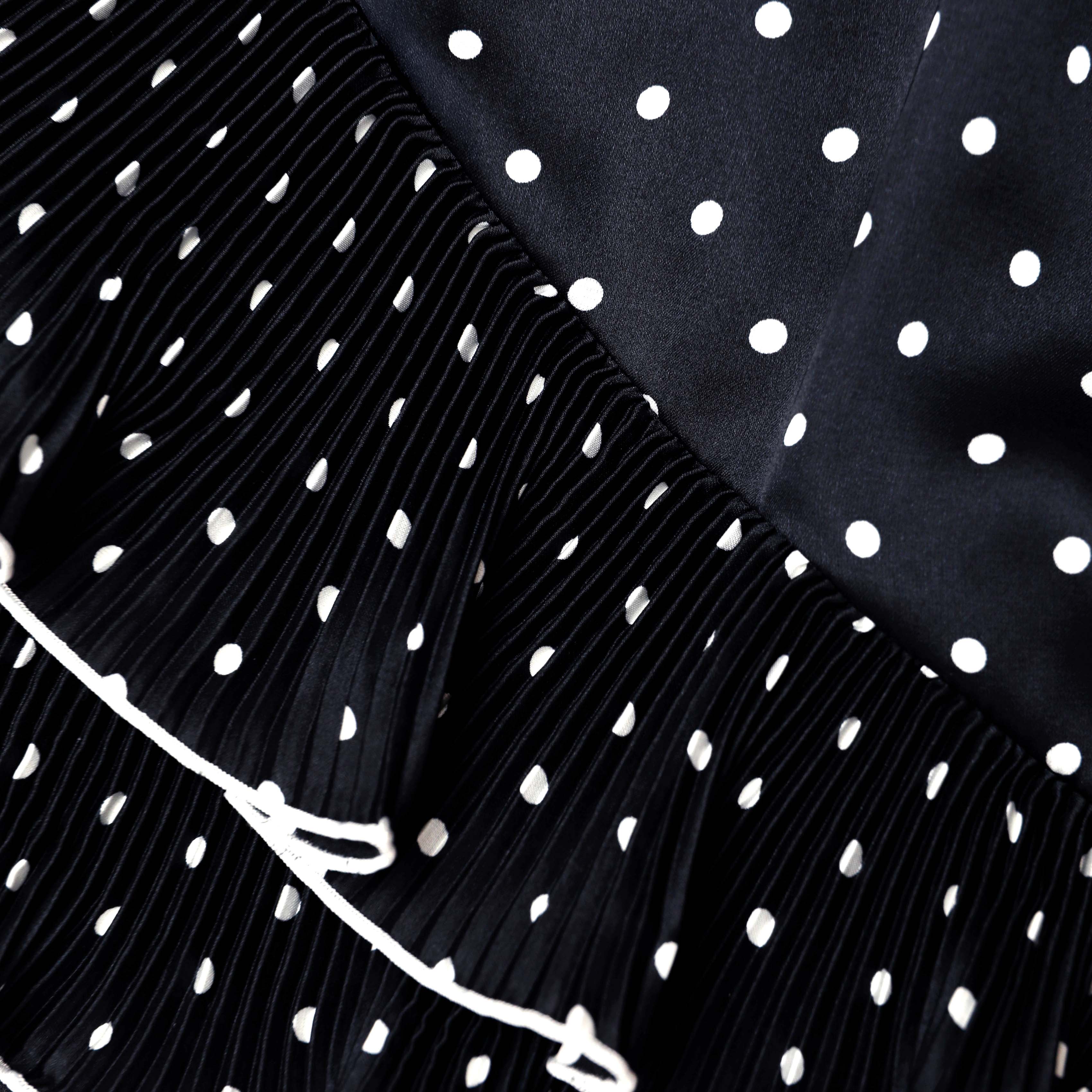 Black Polka Dot Frill Mini Skirt - Image 5