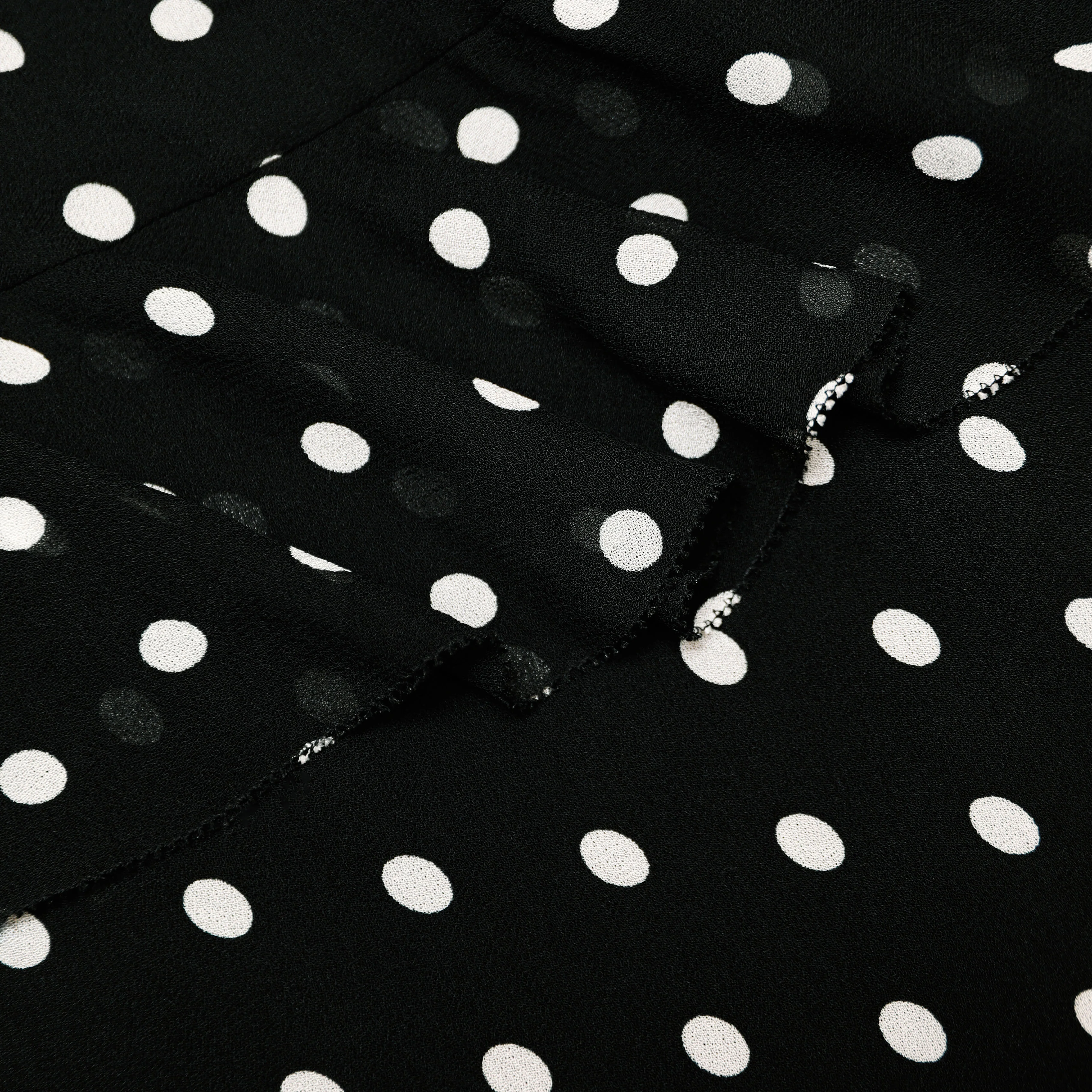 Black Polka Dot Georgette Maxi Dress - Image 5