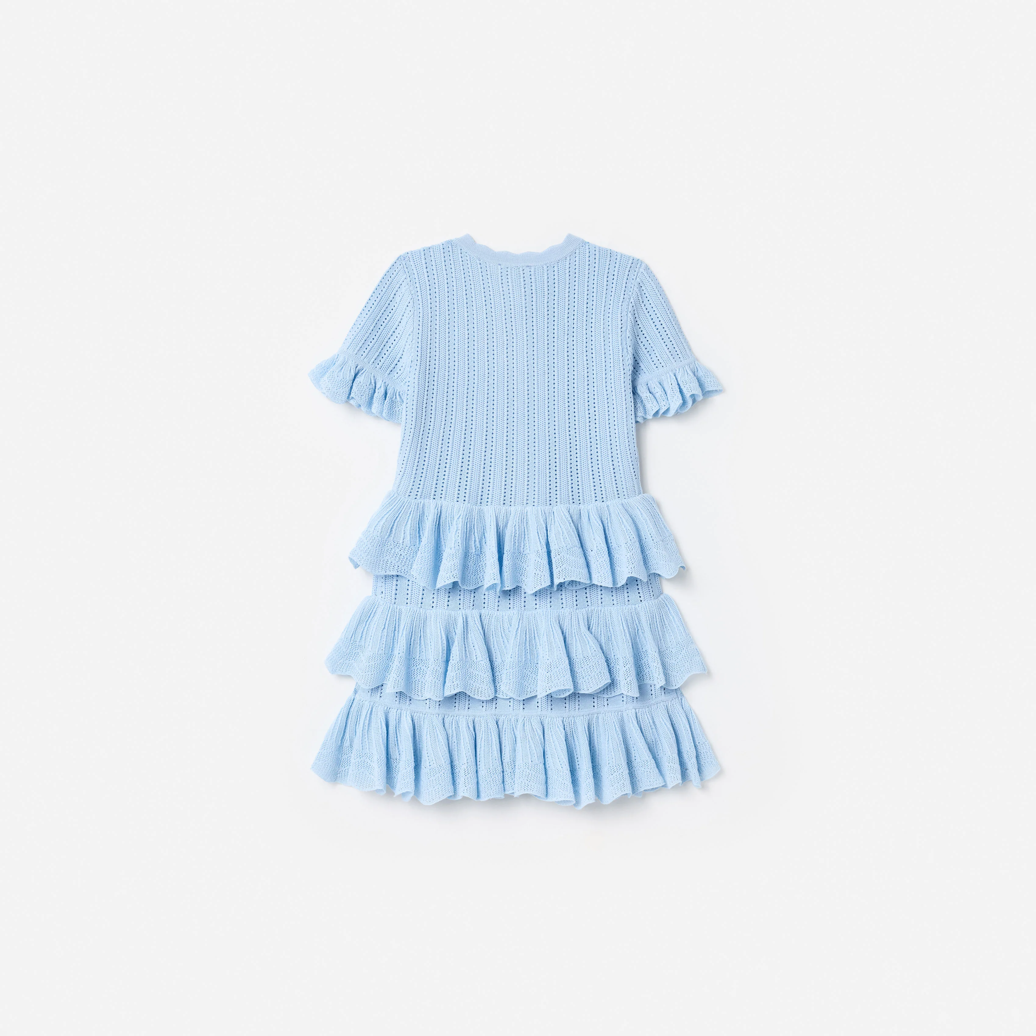 Blue Tiered Knit Dress - Image 2