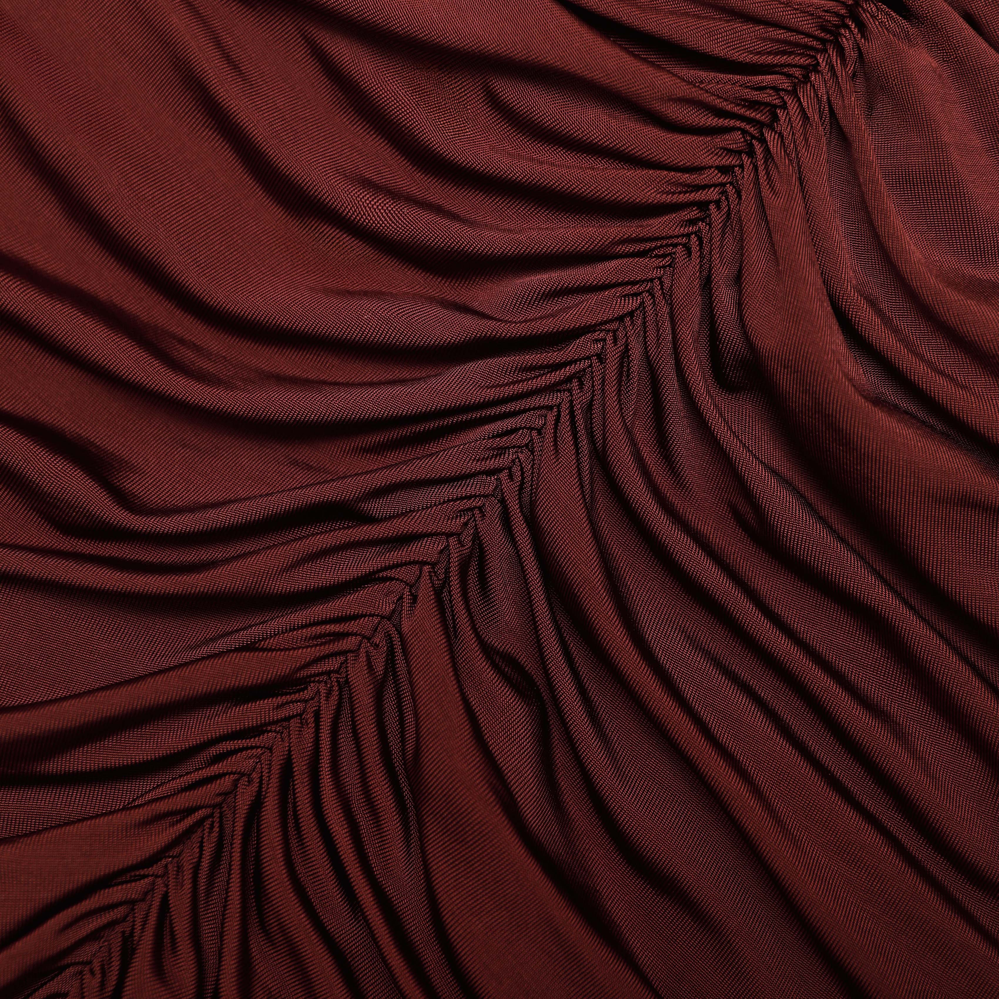 Brown Jersey Drape Midi Dress - Image 5