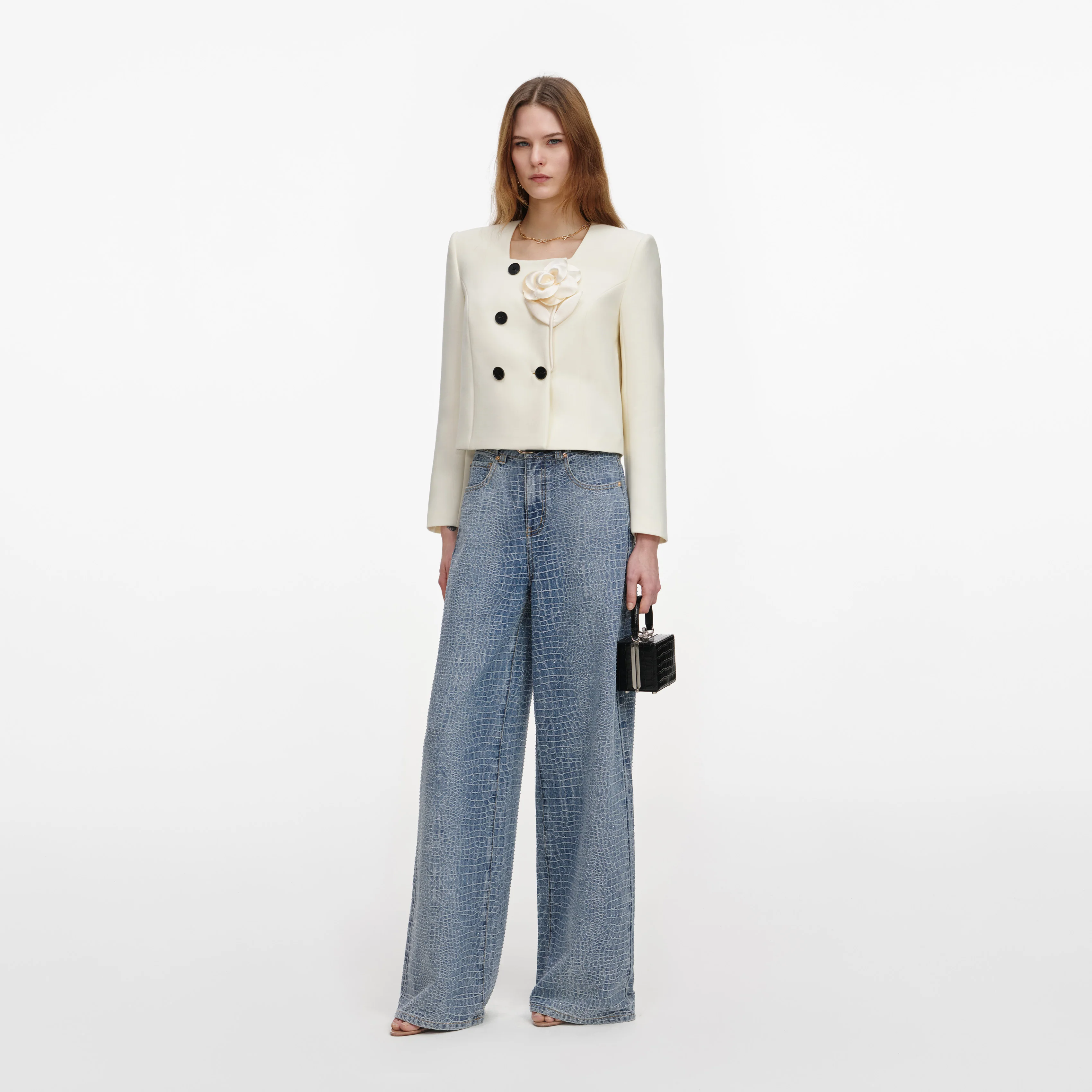 Cream 3D Flower Jacket - Image 2