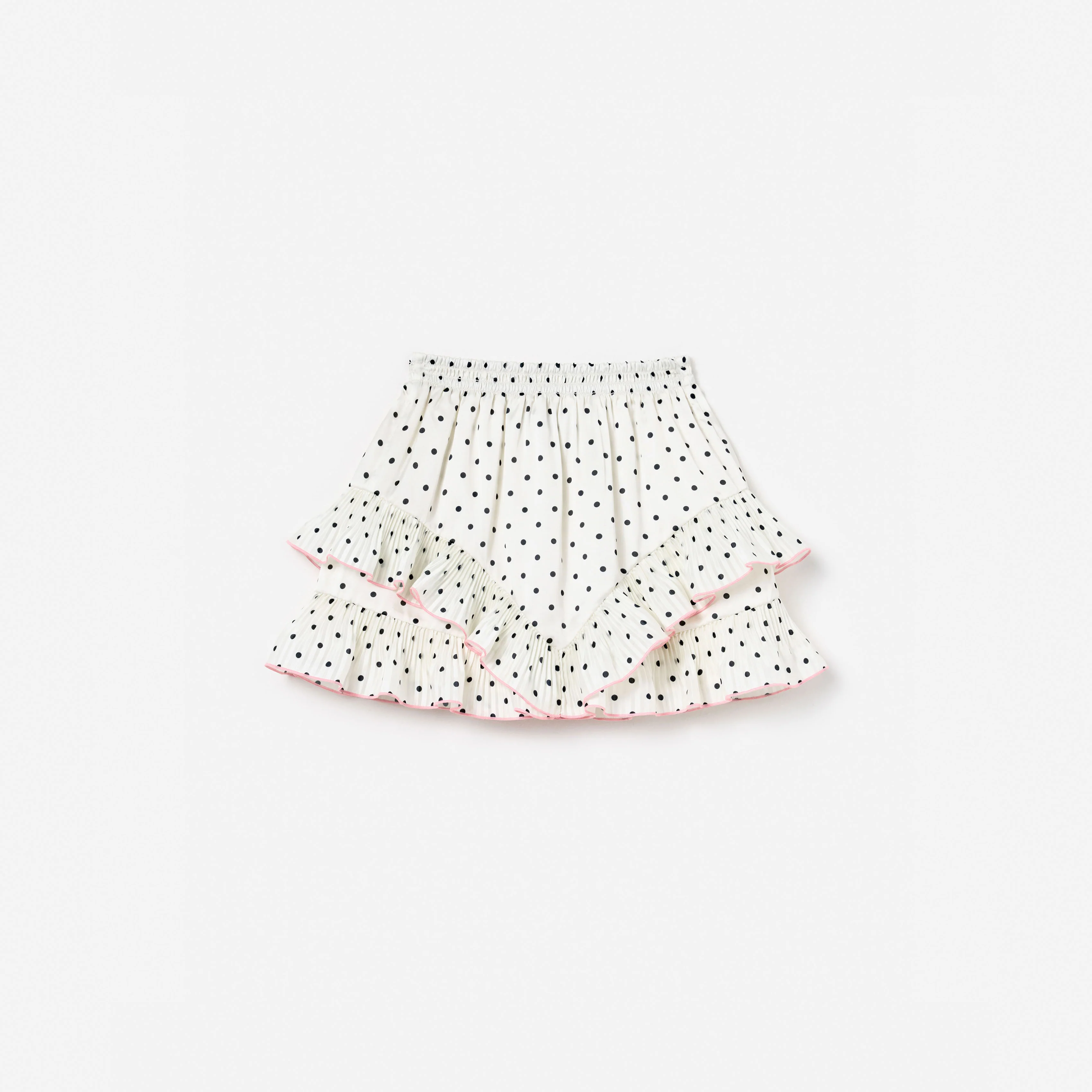 Cream Polka Dot Frill Skirt - Image 2