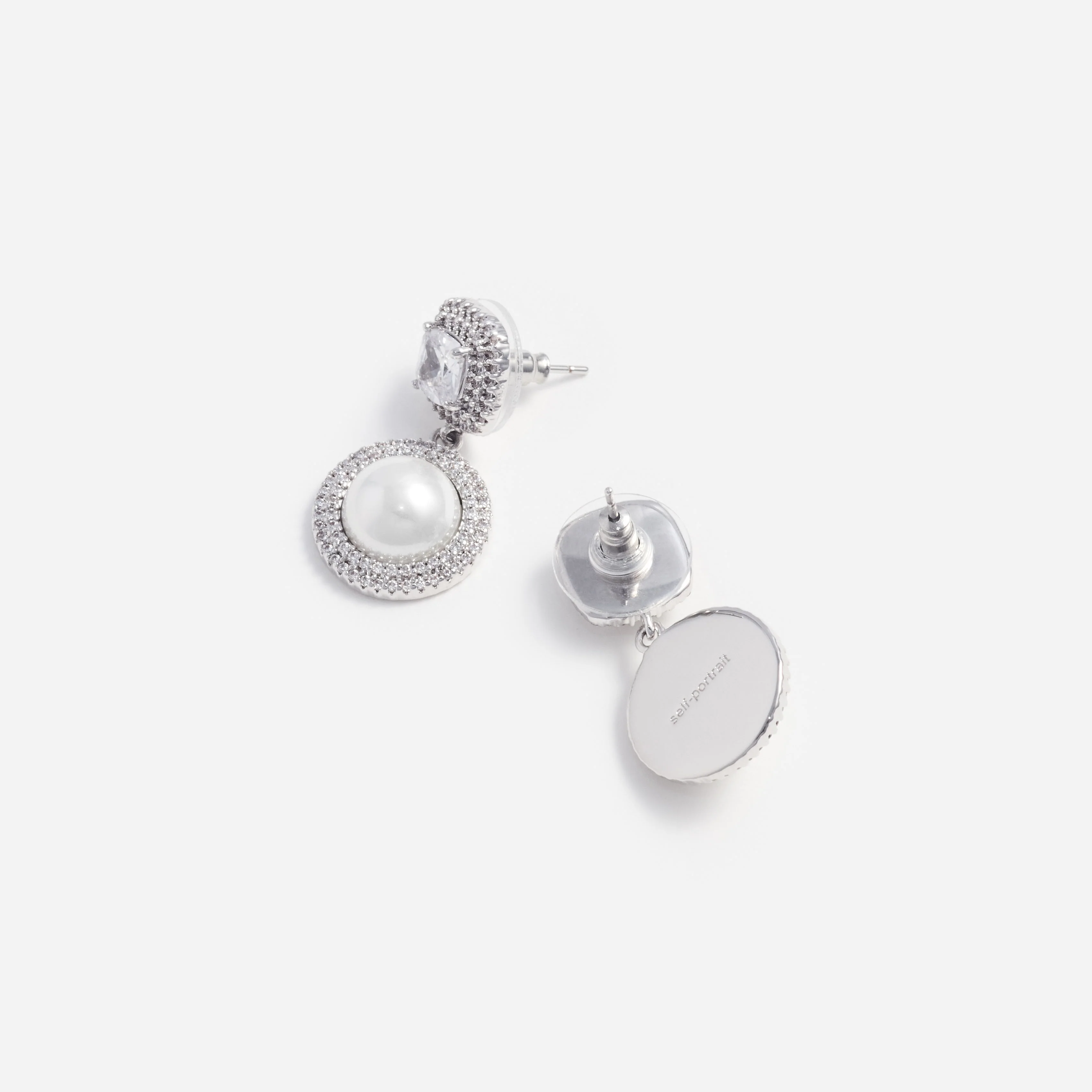 Silver Pearl Drop Earrings - Image 3